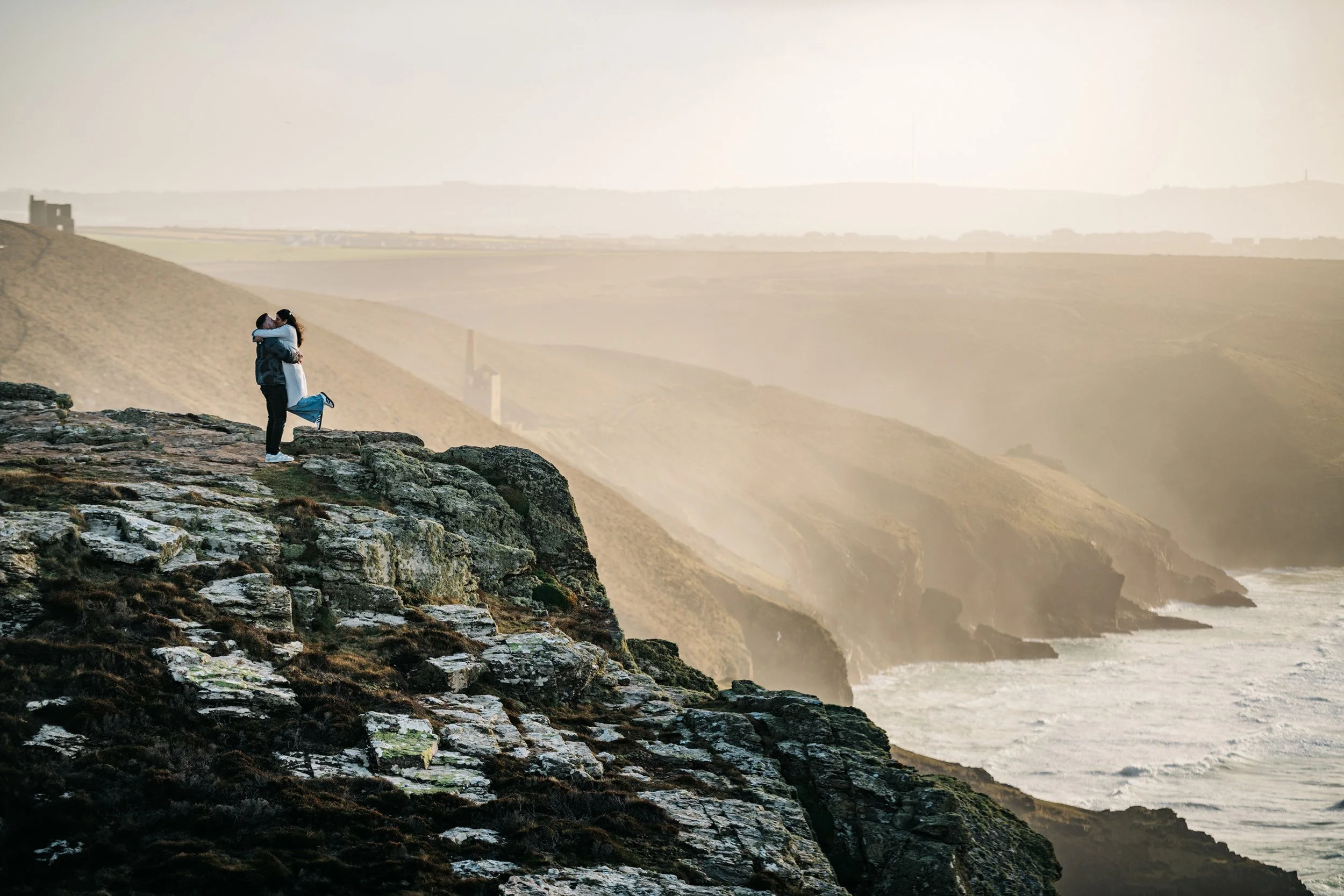Surprise engagement proposal photographer Cornwall