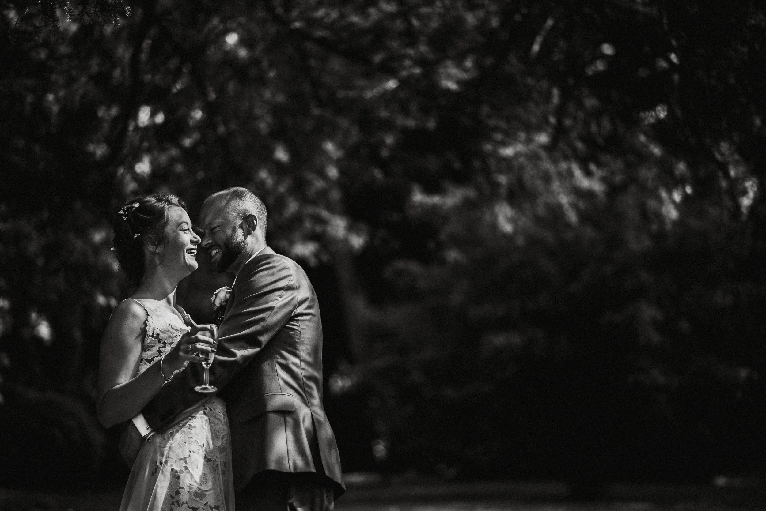 Bride and groom at wedding at Pencarrow House in Cornwall captured by Cornwall wedding photographer Mark Shaw Photography