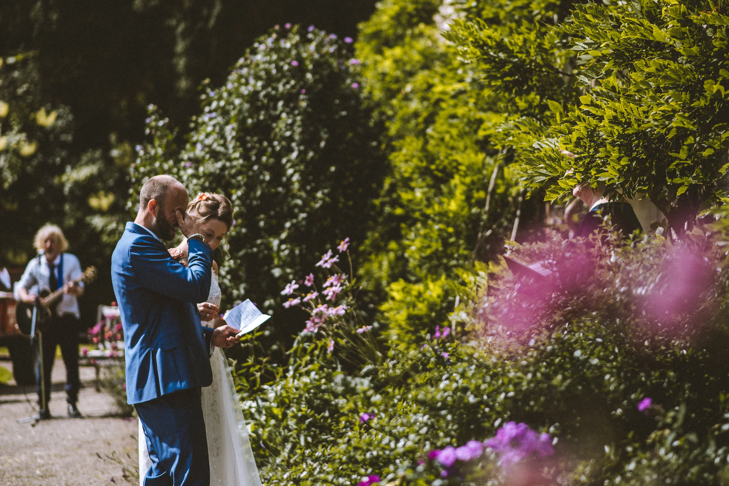 Outdoor ceremony at Pencarrow House captured by award-winning Cornwall wedding photographer Mark Shaw.
