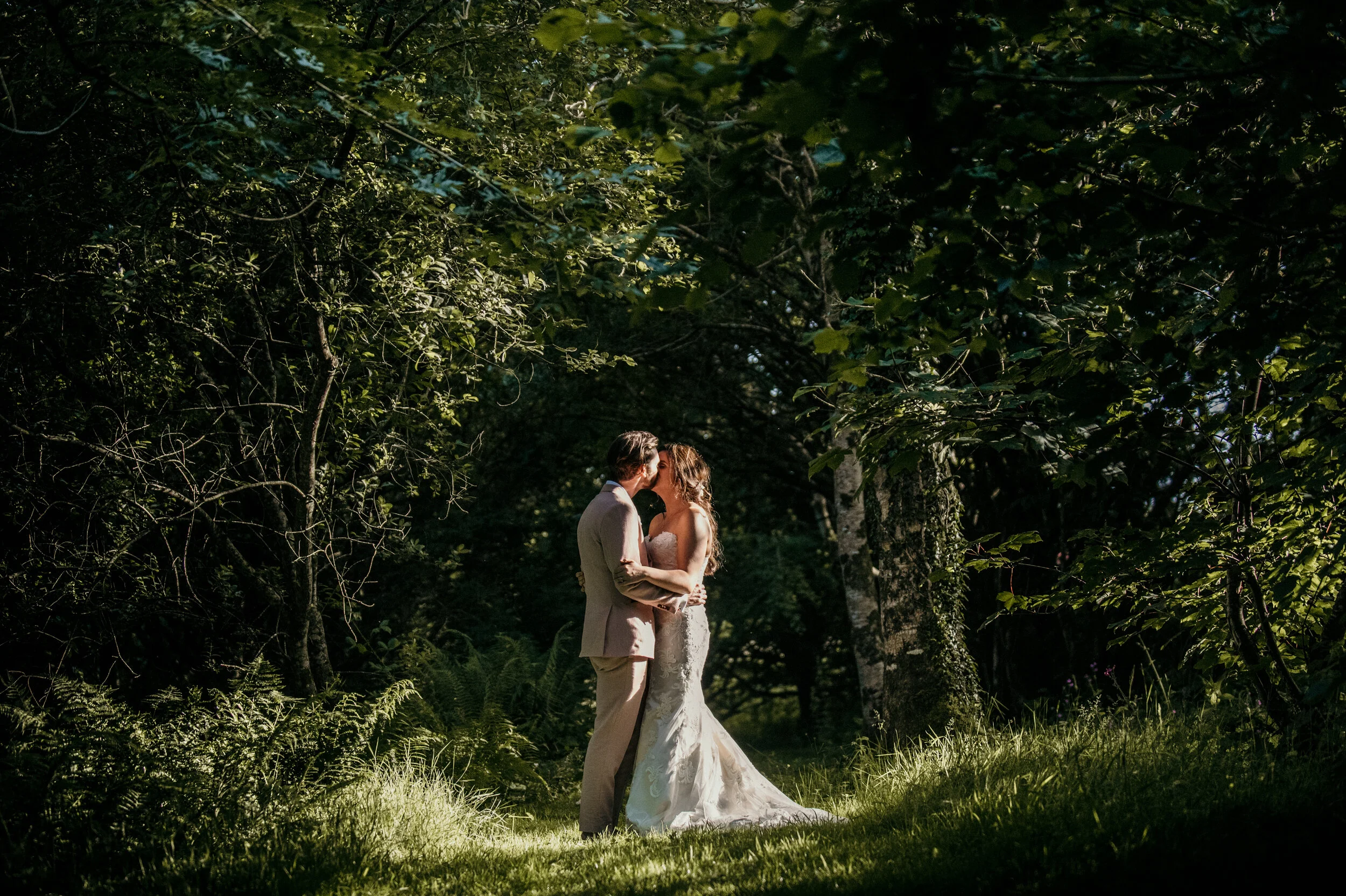 Bride and groom at wedding at The Green in Cornwall captured by Cornwall wedding photographer Mark Shaw Photography