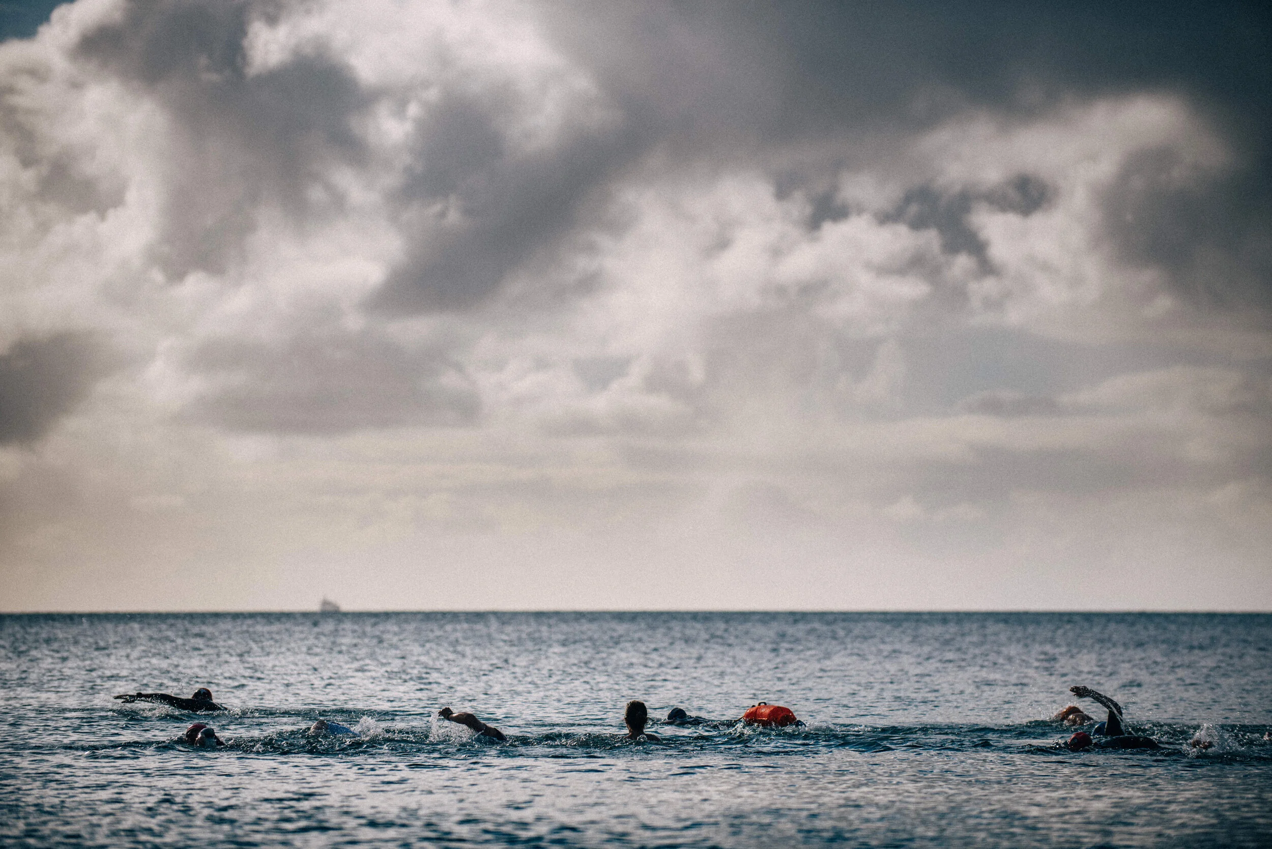 Swimmers in Falmouth for commercial lifestyle photography shoot for St Michael's Resort