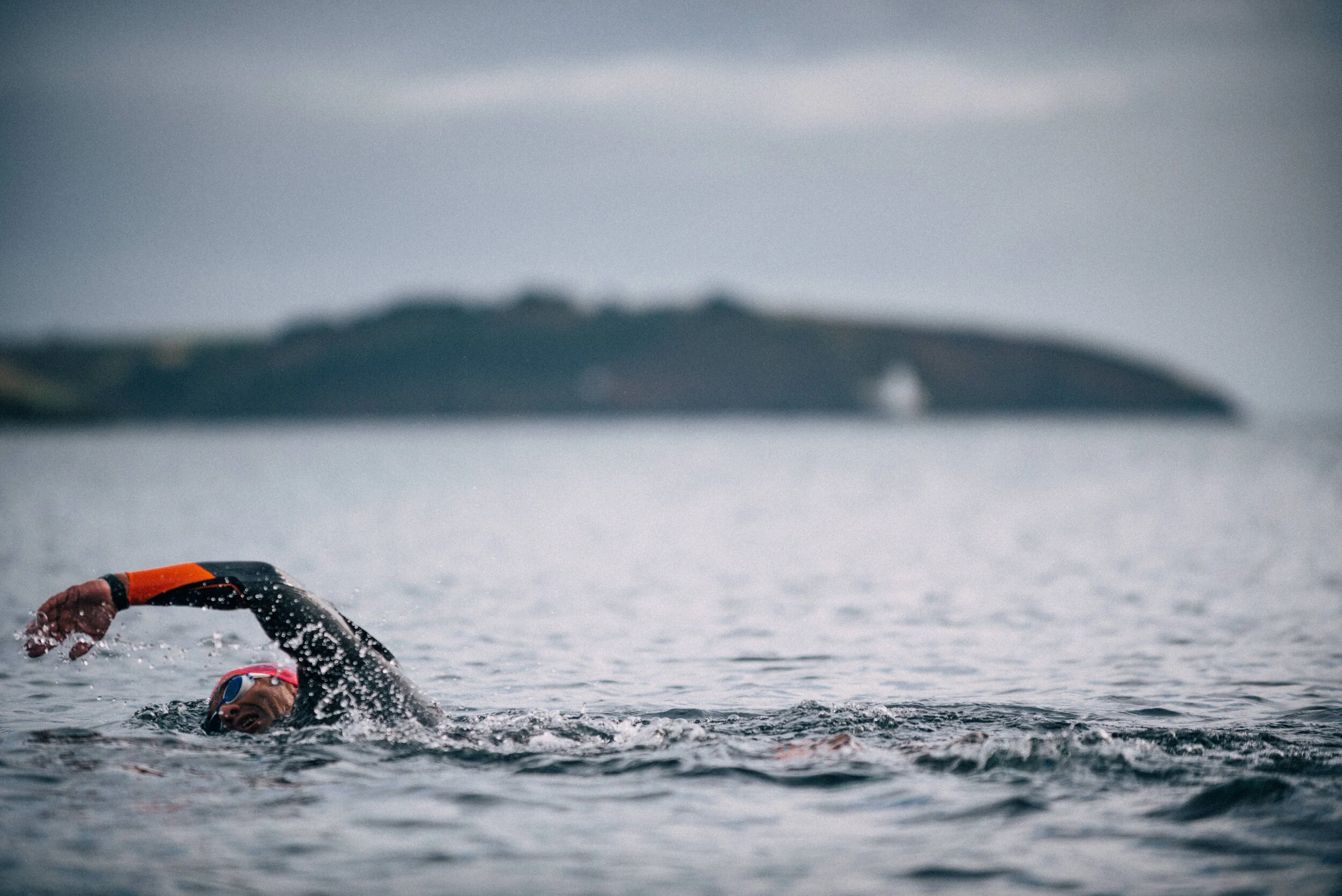 Swimmers in Falmouth for commercial lifestyle photography shoot for St Michael's Resort