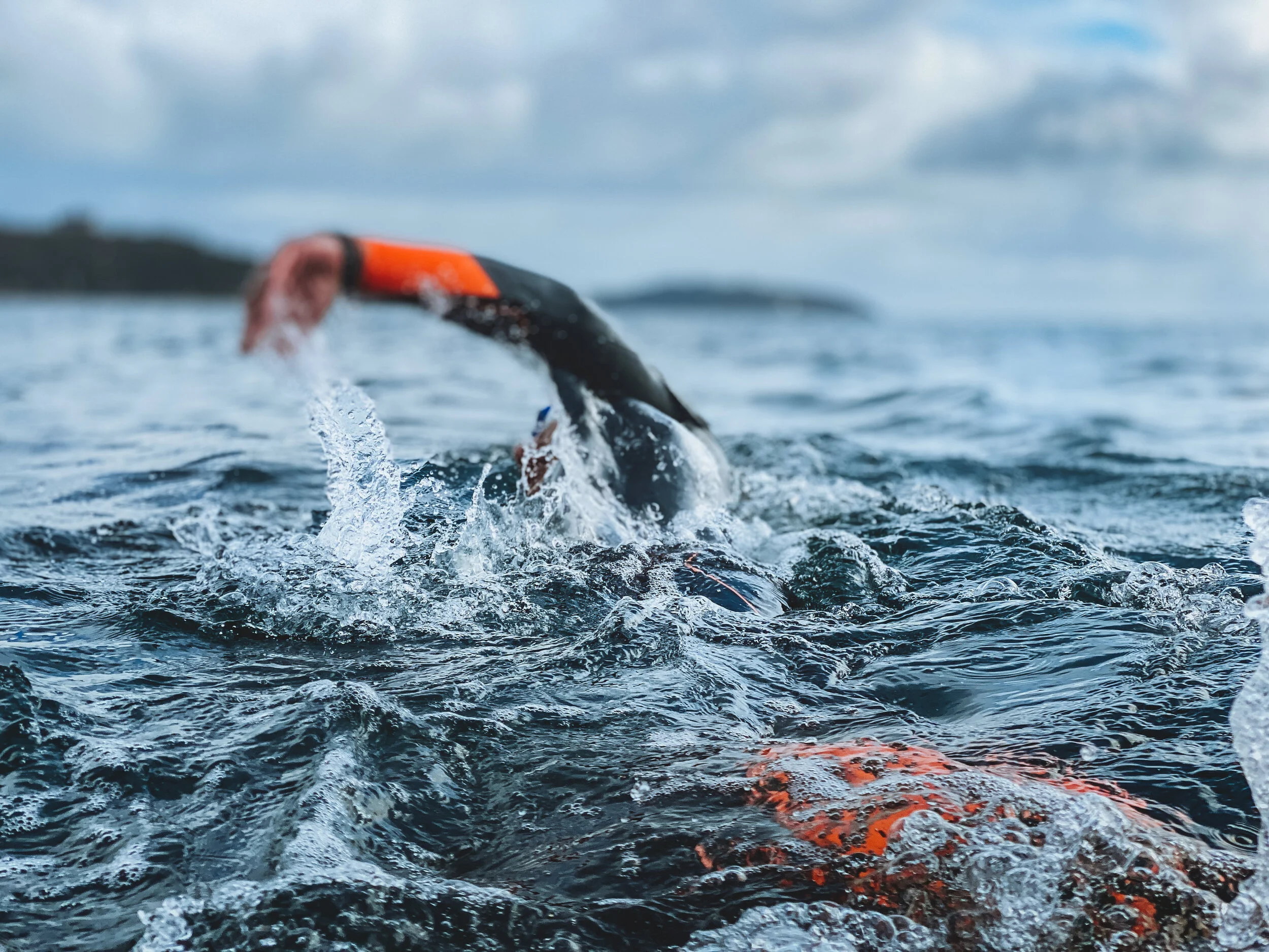 Swimmers in Falmouth for commercial lifestyle photography shoot for St Michael's Resort