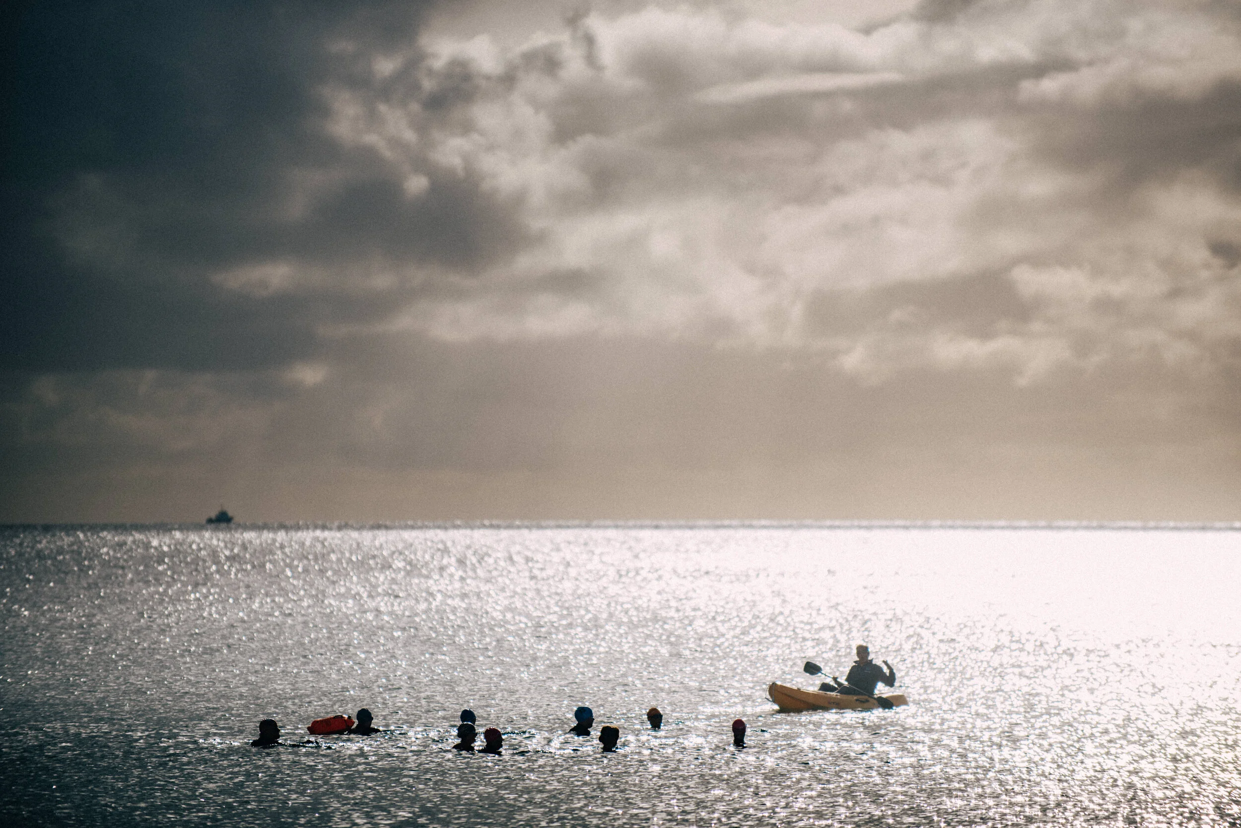 Swimmers in Falmouth for commercial lifestyle photography shoot for St Michael's Resort