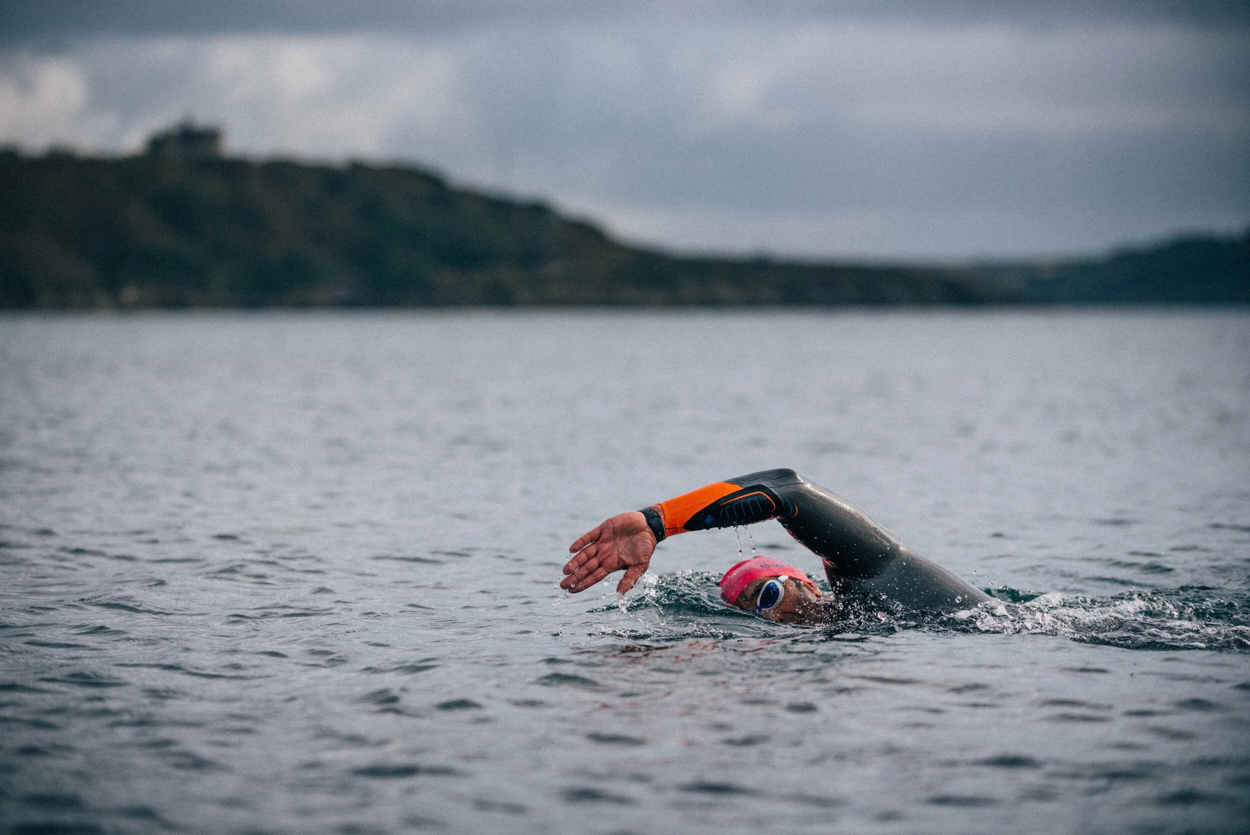 Swimmers in Falmouth for commercial lifestyle photography shoot for St Michael's Resort