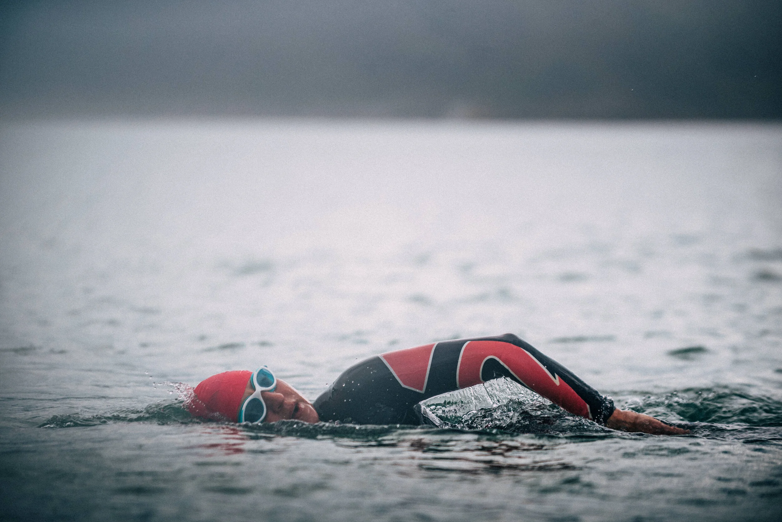 Swimmers in Falmouth for commercial lifestyle photography shoot for St Michael's Resort