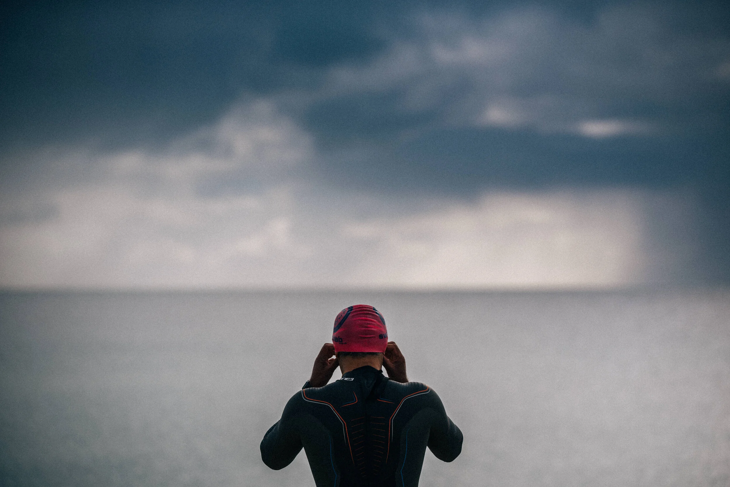 Swimmers in Falmouth for commercial lifestyle photography shoot for St Michael's Resort