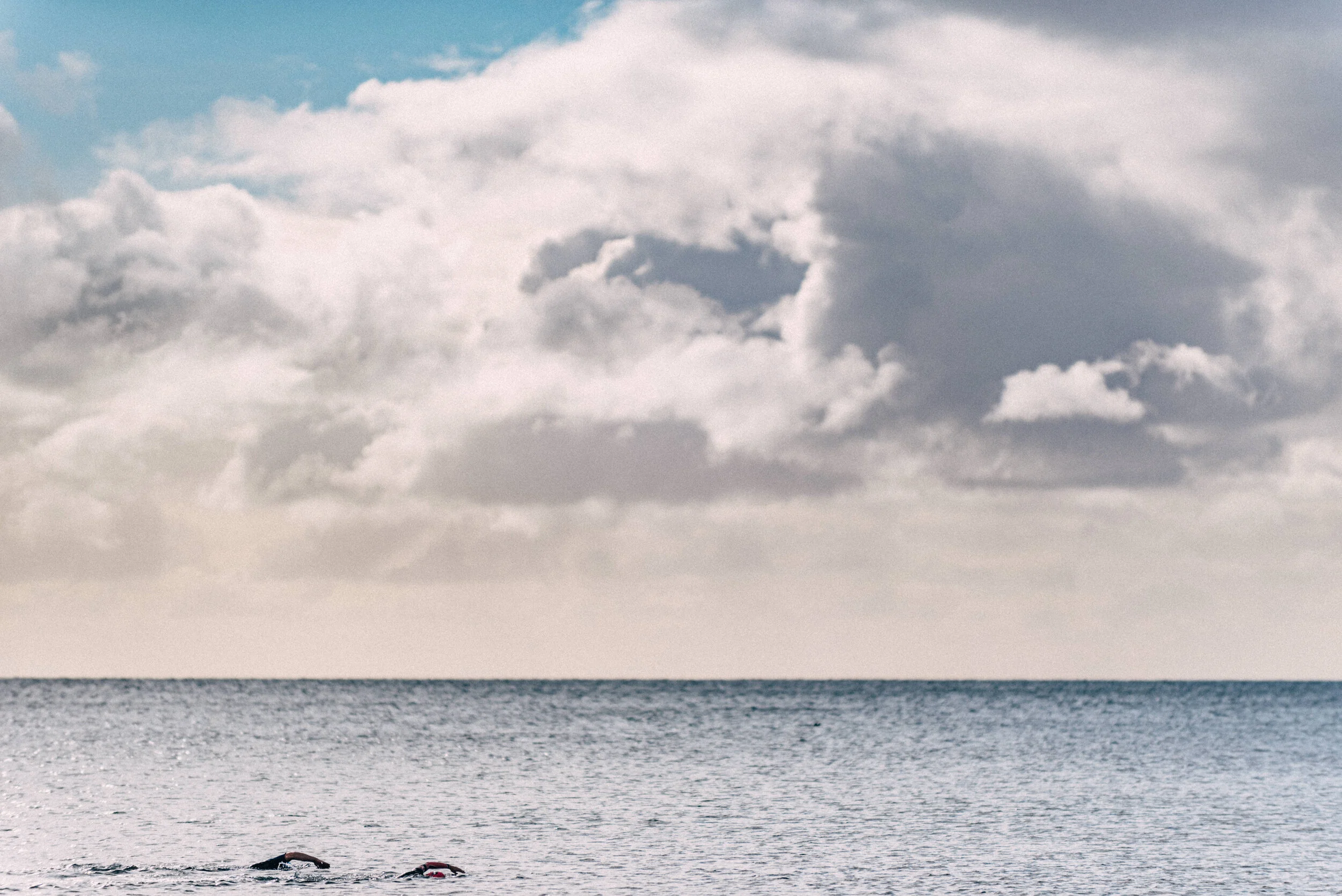 Swimmers in Falmouth for commercial lifestyle photography shoot for St Michael's Resort
