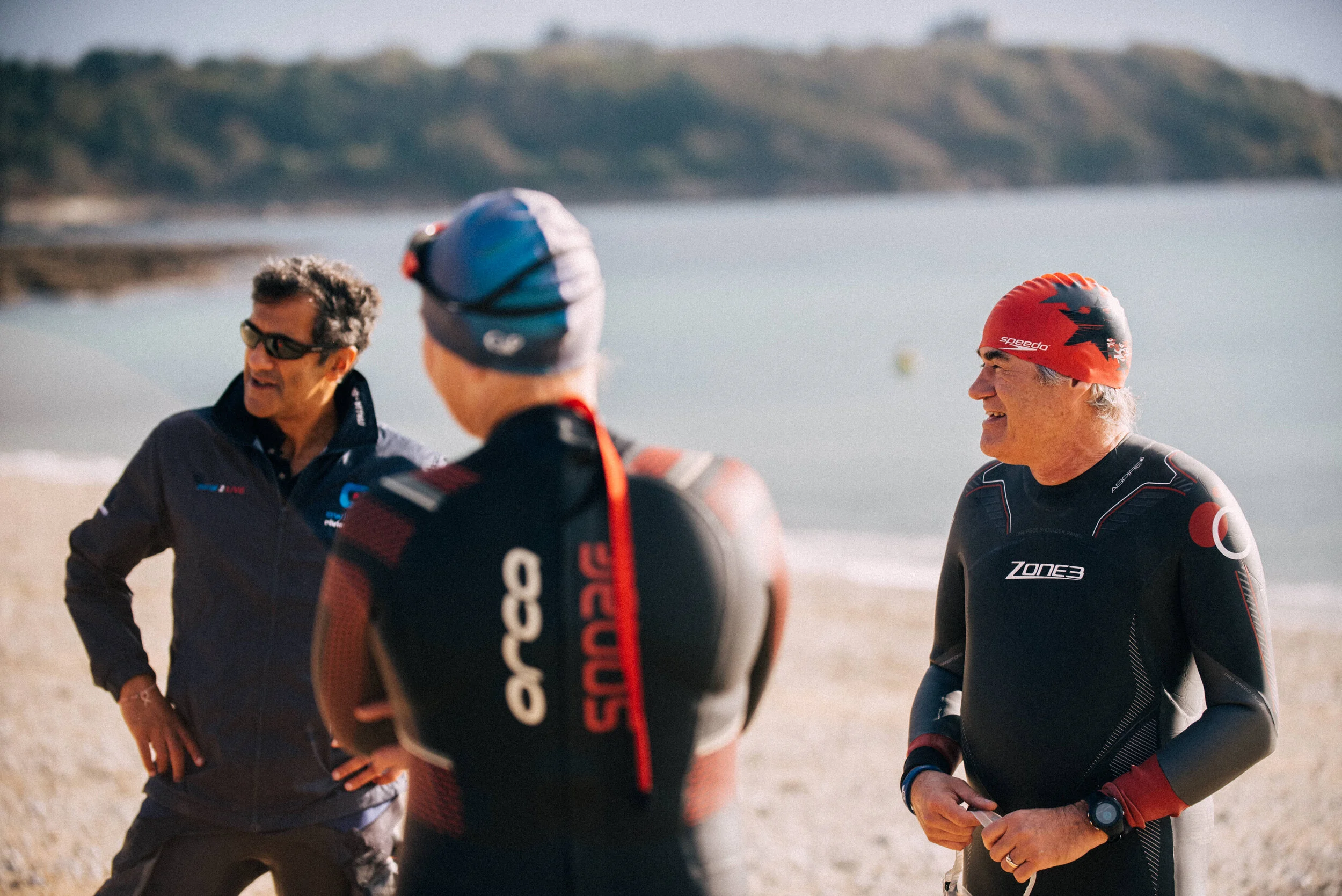 Swimmers in Falmouth for commercial lifestyle photography shoot for St Michael's Resort