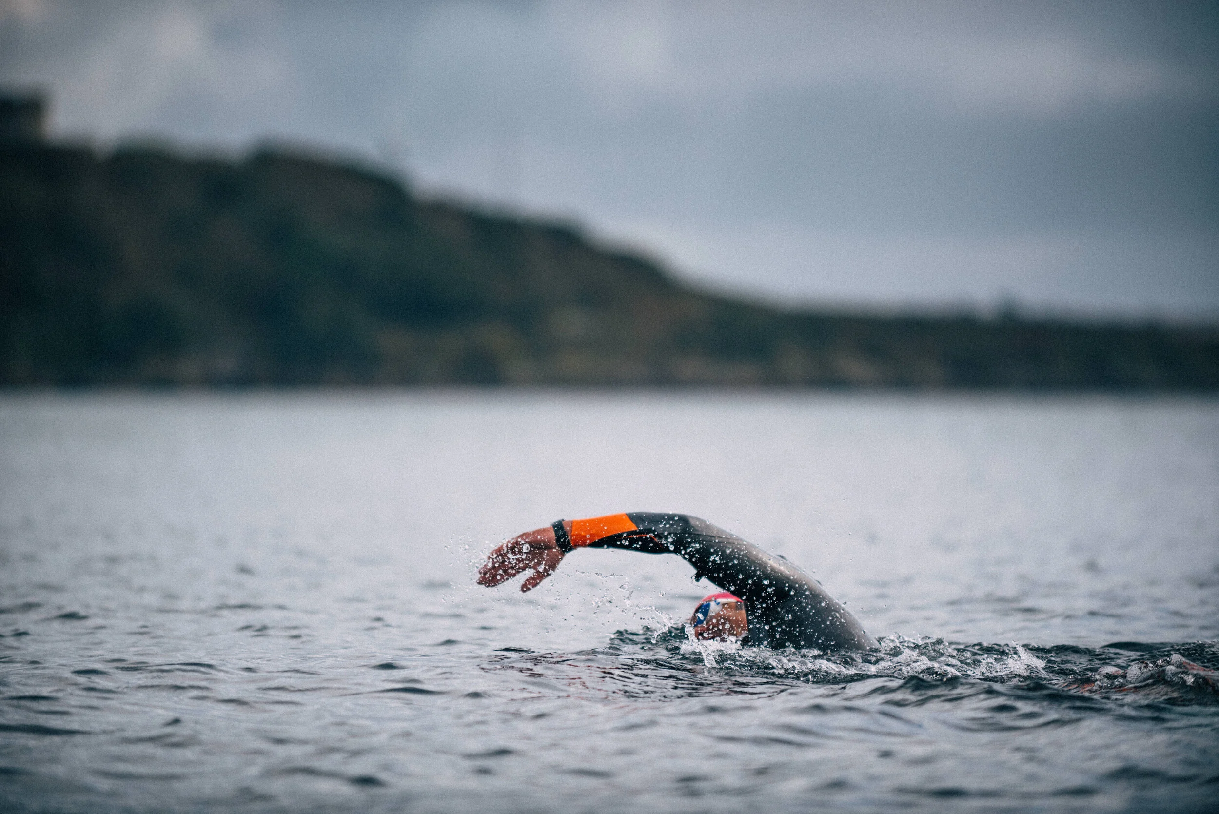 Swimmers in Falmouth for commercial lifestyle photography shoot for St Michael's Resort