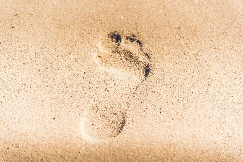 Footprint in the sand.