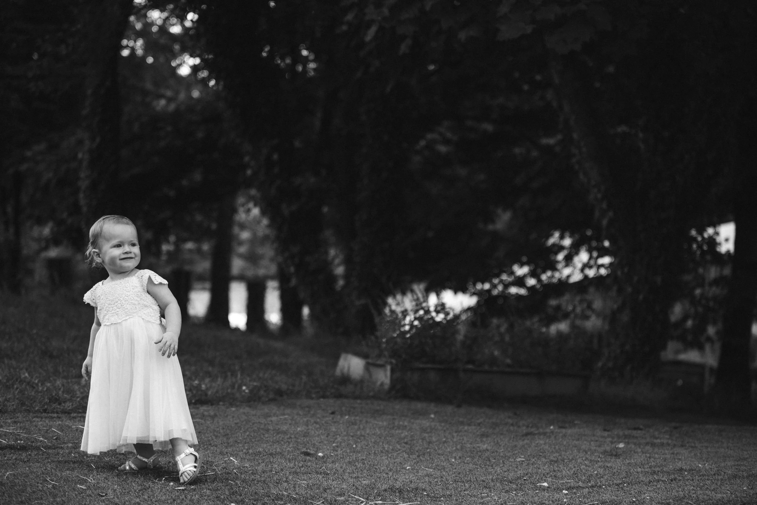 Young guest at wedding in Cornwall by wedding photographer Mark Shaw Photography