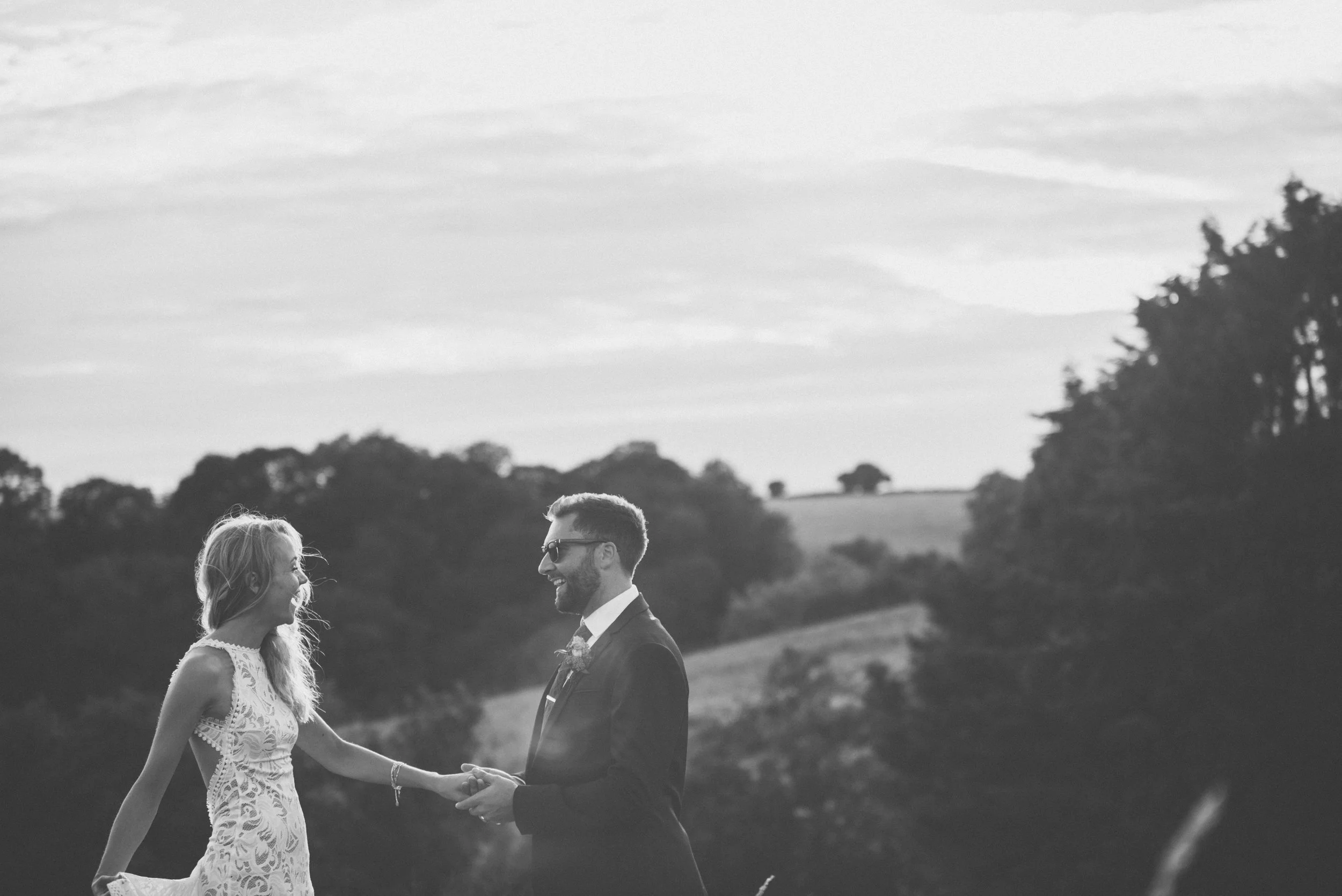 Bride and groom at wedding in Cornwall captured by Cornwall wedding photographer Mark Shaw Photography