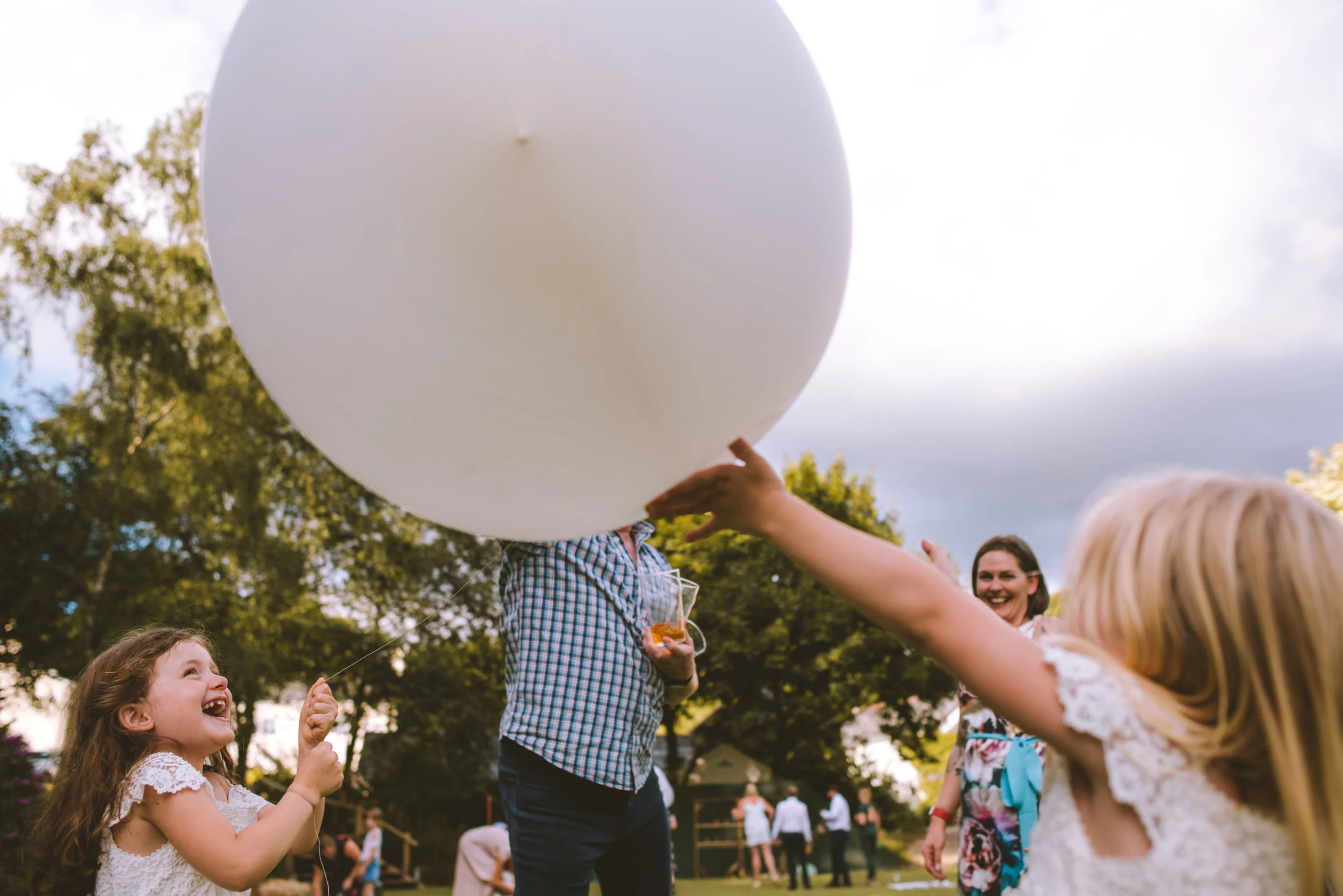 Guests at wedding in Cornwall by wedding photographer Mark Shaw Photography