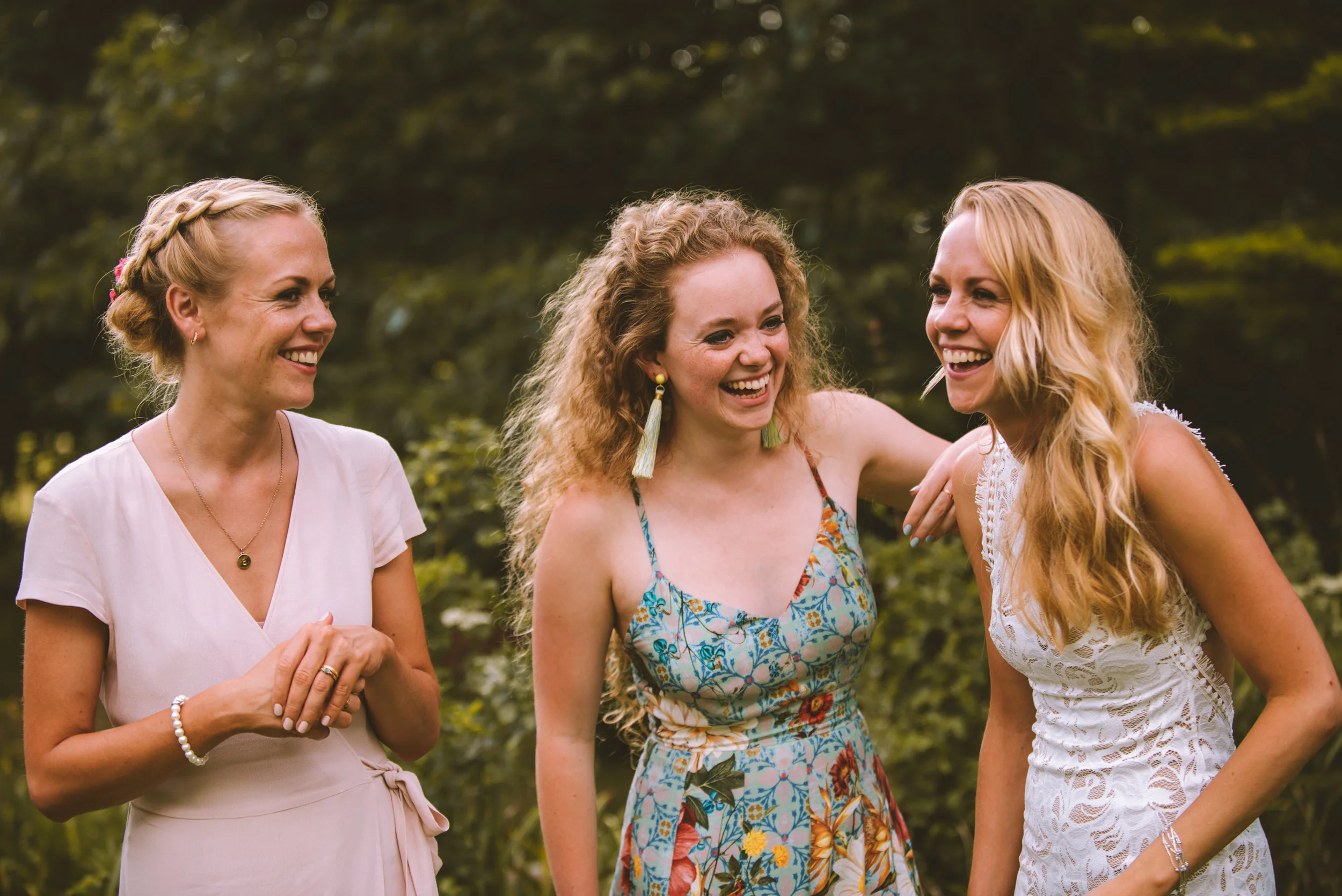 Guests at wedding in Cornwall by wedding photographer Mark Shaw Photography