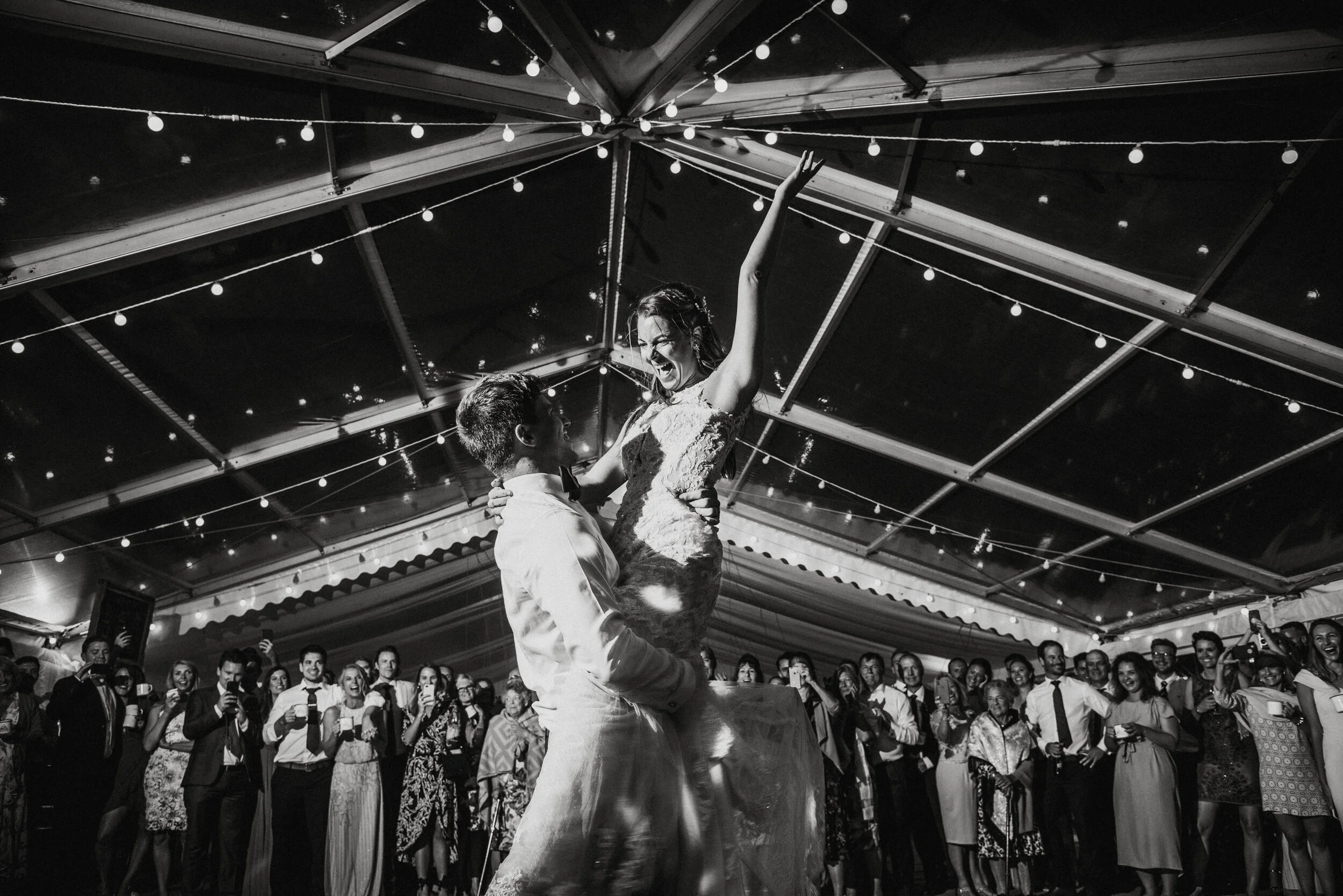 Daymer bay wedding photography captured by Cornwall wedding photographer Mark Shaw Photography - first dance photo