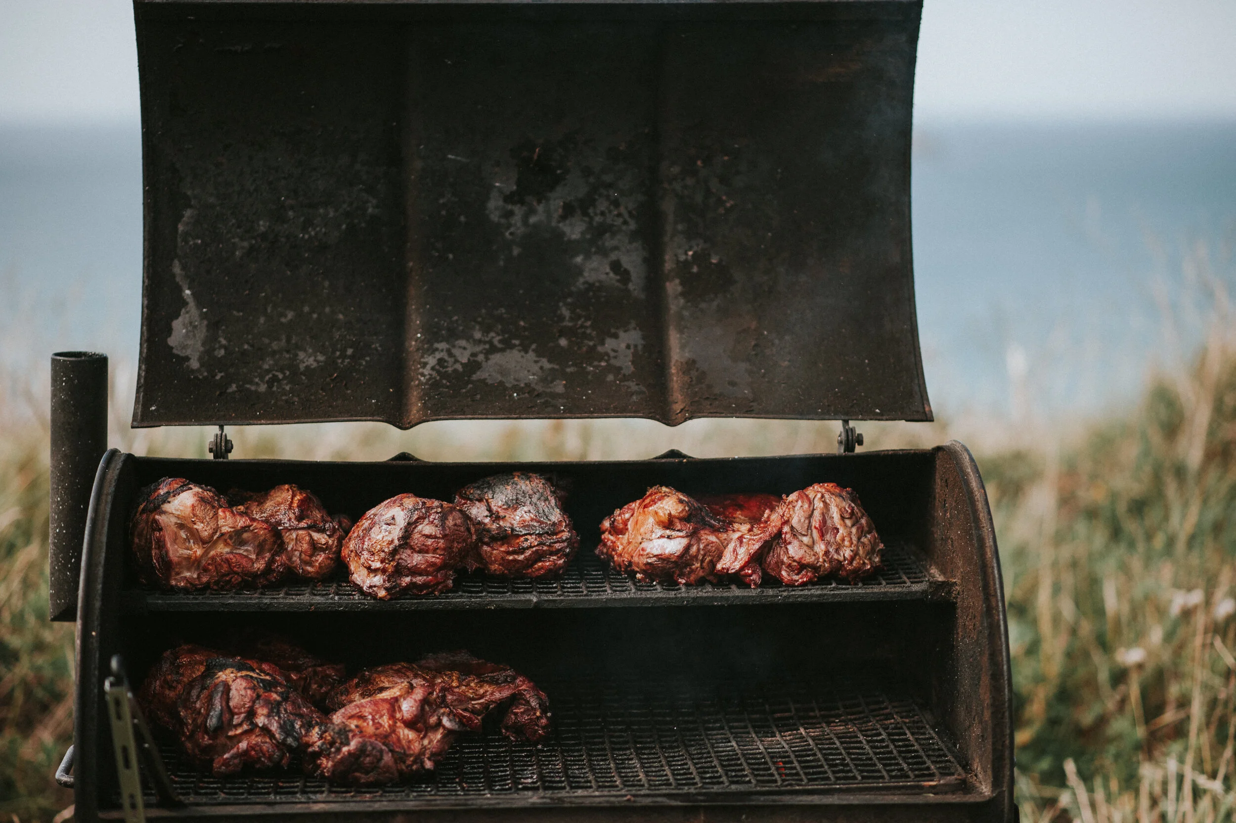 Wedding photo at Greenaway Field in Cornwall. 