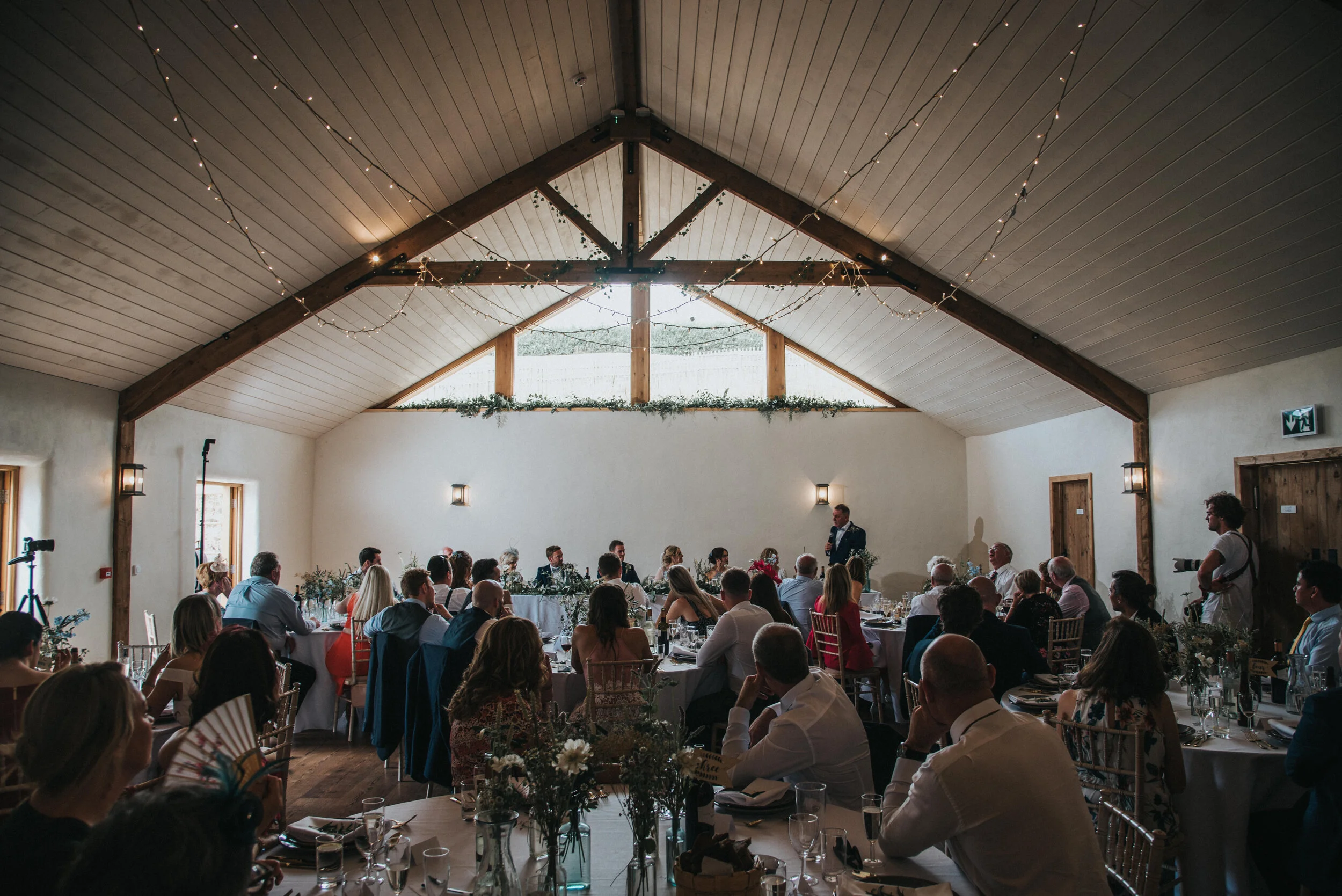 Speeches at Launcells Barton in Bude, captured by Cornwall wedding photographer Mark Shaw Photography