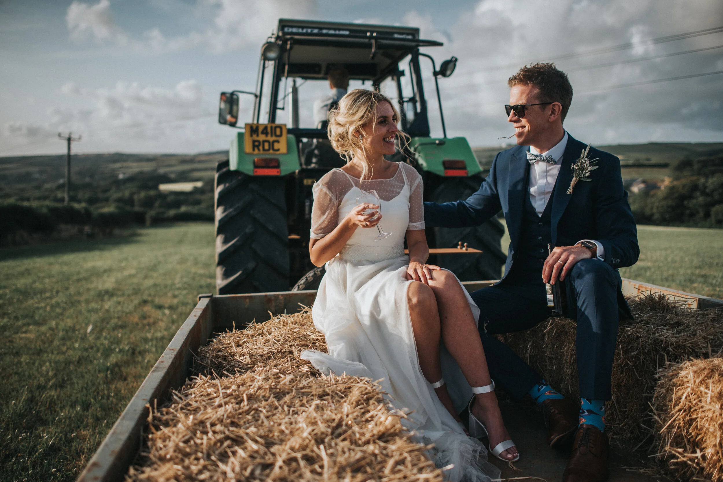 Bride and groom at Launcells Barton in Bude, captured by Cornwall wedding photographer Mark Shaw Photography