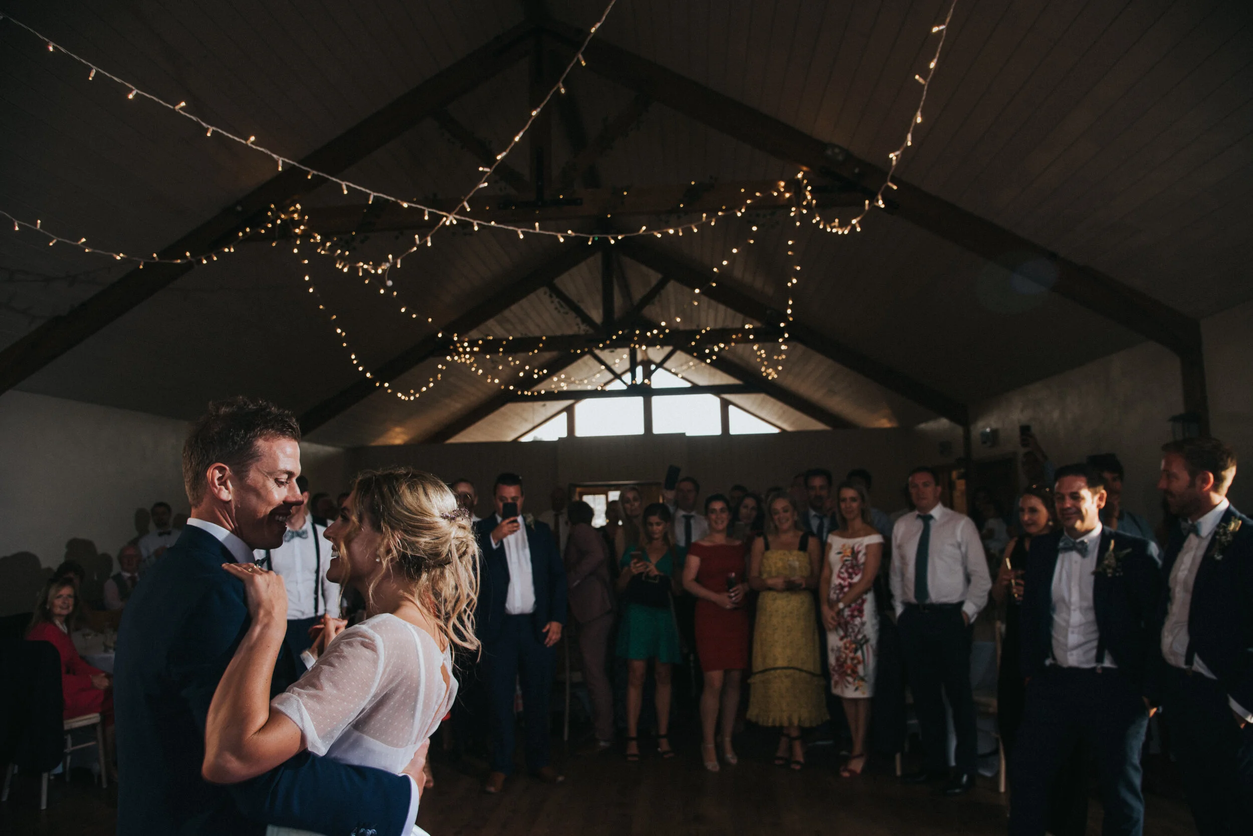 Bride and groom first dance at Launcells Barton in Bude, captured by Cornwall wedding photographer Mark Shaw Photography