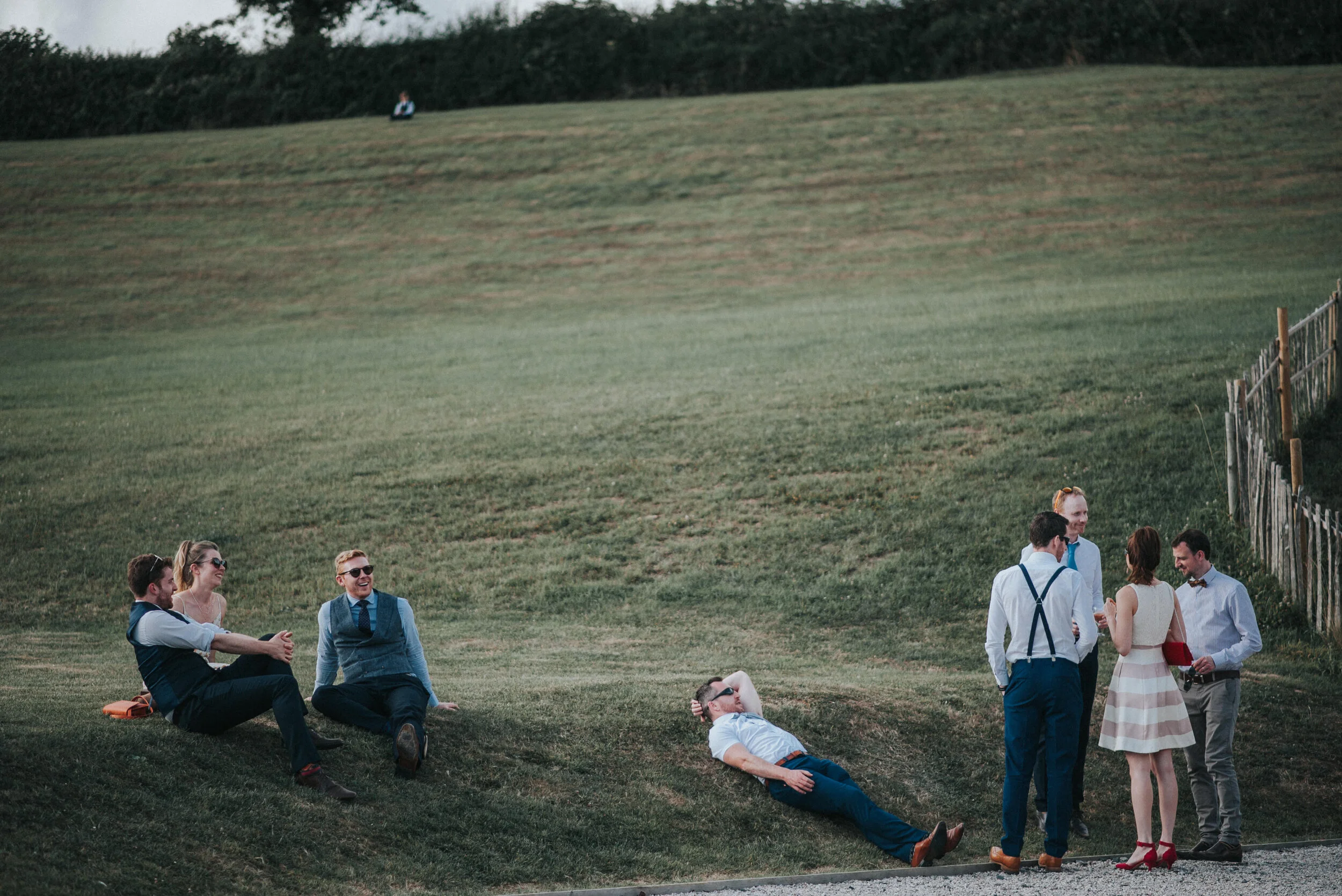 Guests at Launcells Barton in Bude, captured by Cornwall wedding photographer Mark Shaw Photography