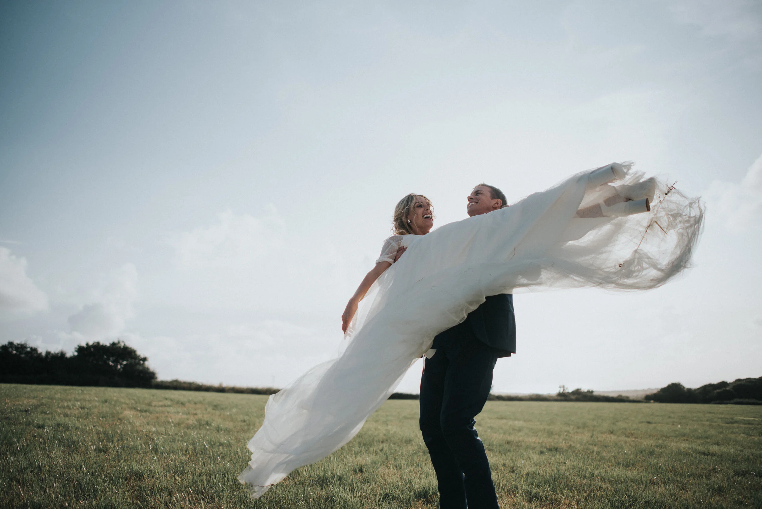 Bride and groom at Launcells Barton in Bude, captured by Cornwall wedding photographer Mark Shaw Photography