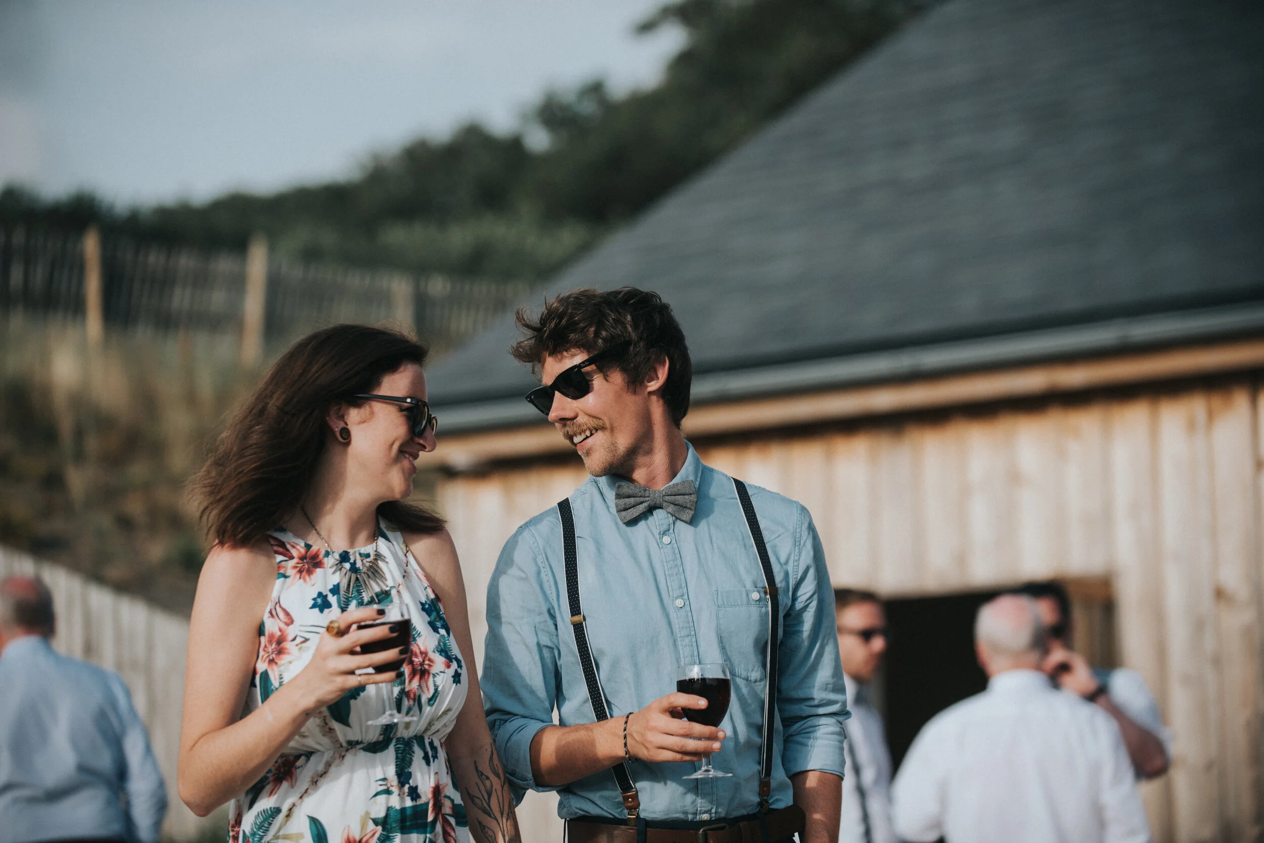 Guests at Launcells Barton in Bude, captured by Cornwall wedding photographer Mark Shaw Photography