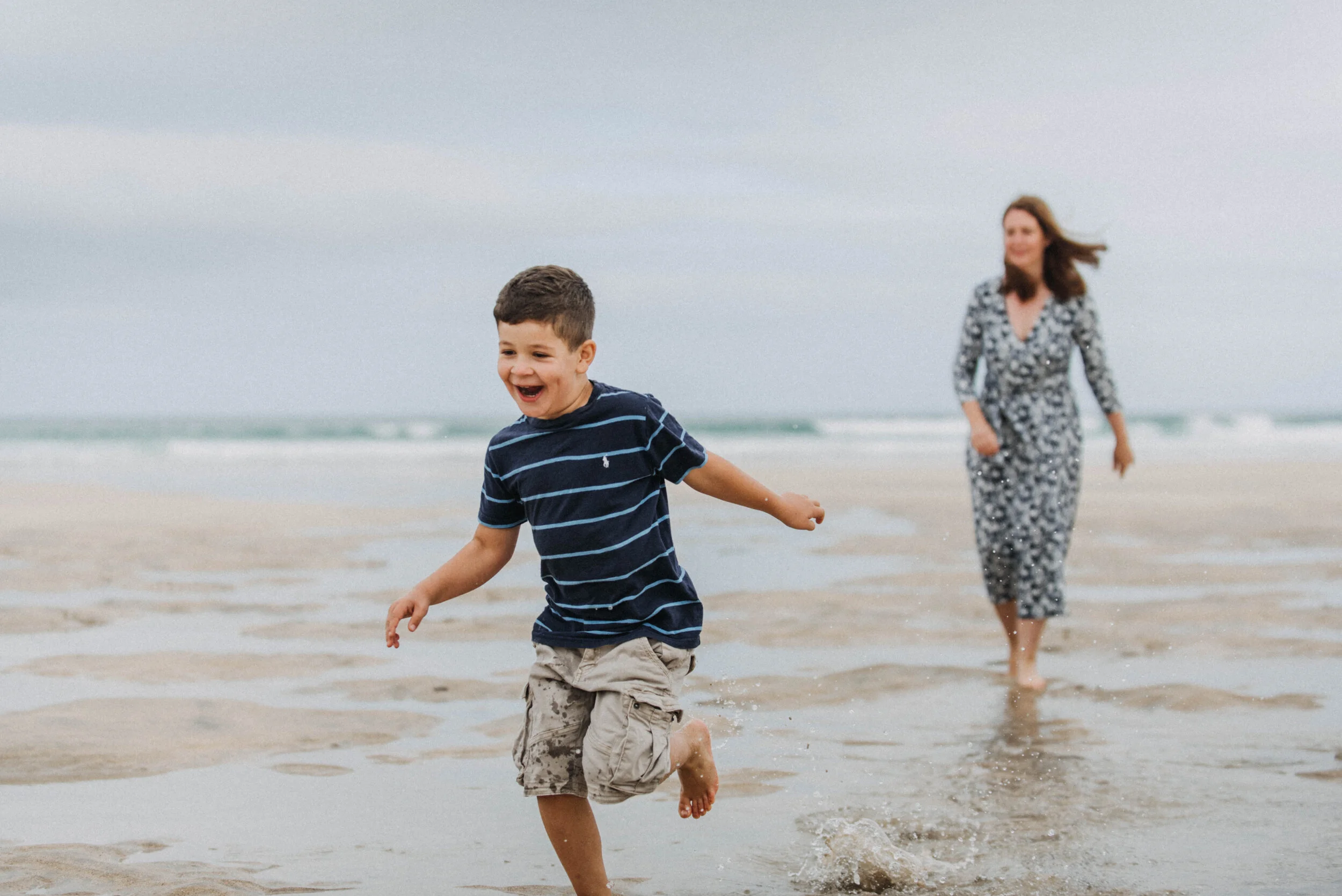 Cornwall family photographer session on beach with Mark Shaw photography 