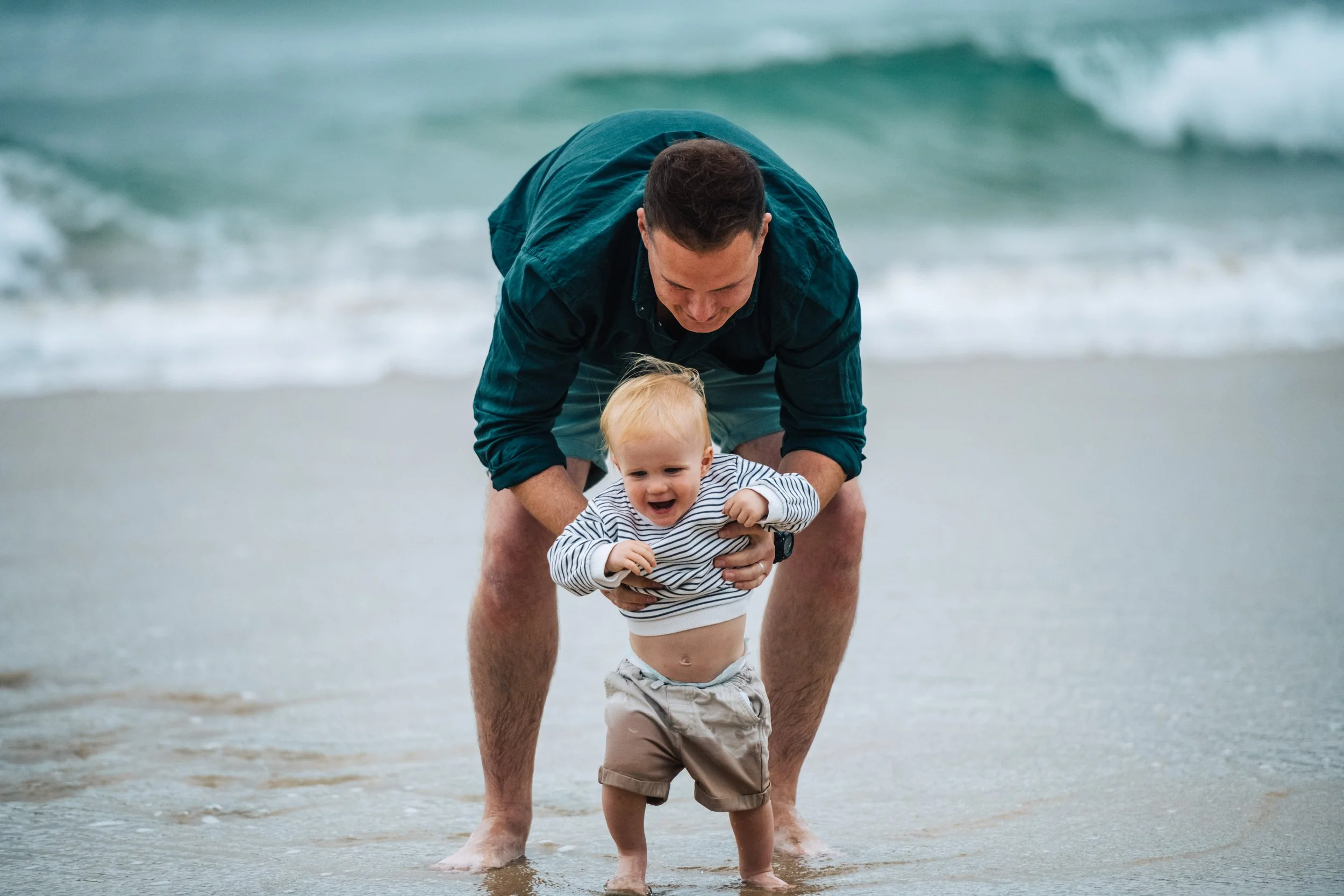 Cornwall family photographer session on beach with Mark Shaw photography 