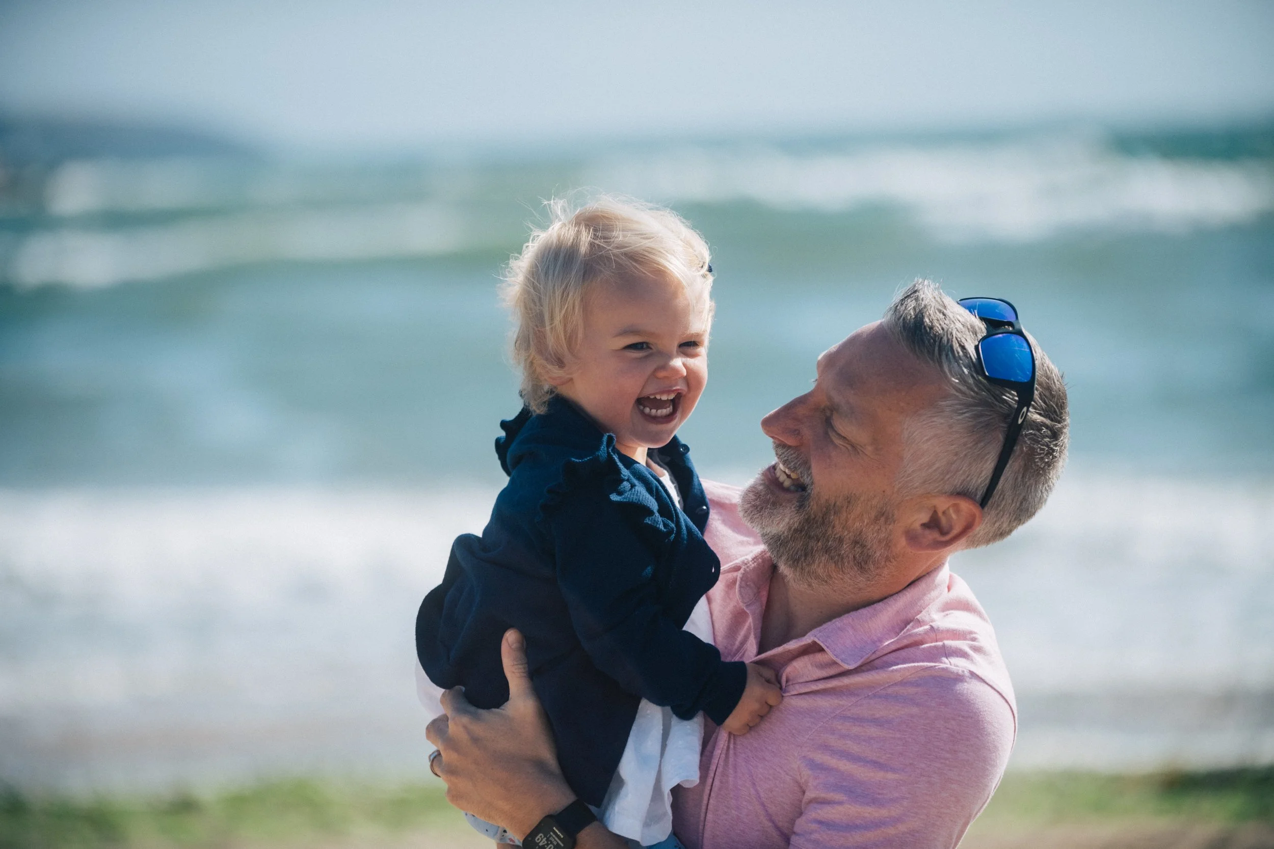 Cornwall family photographer session on beach with Mark Shaw photography 