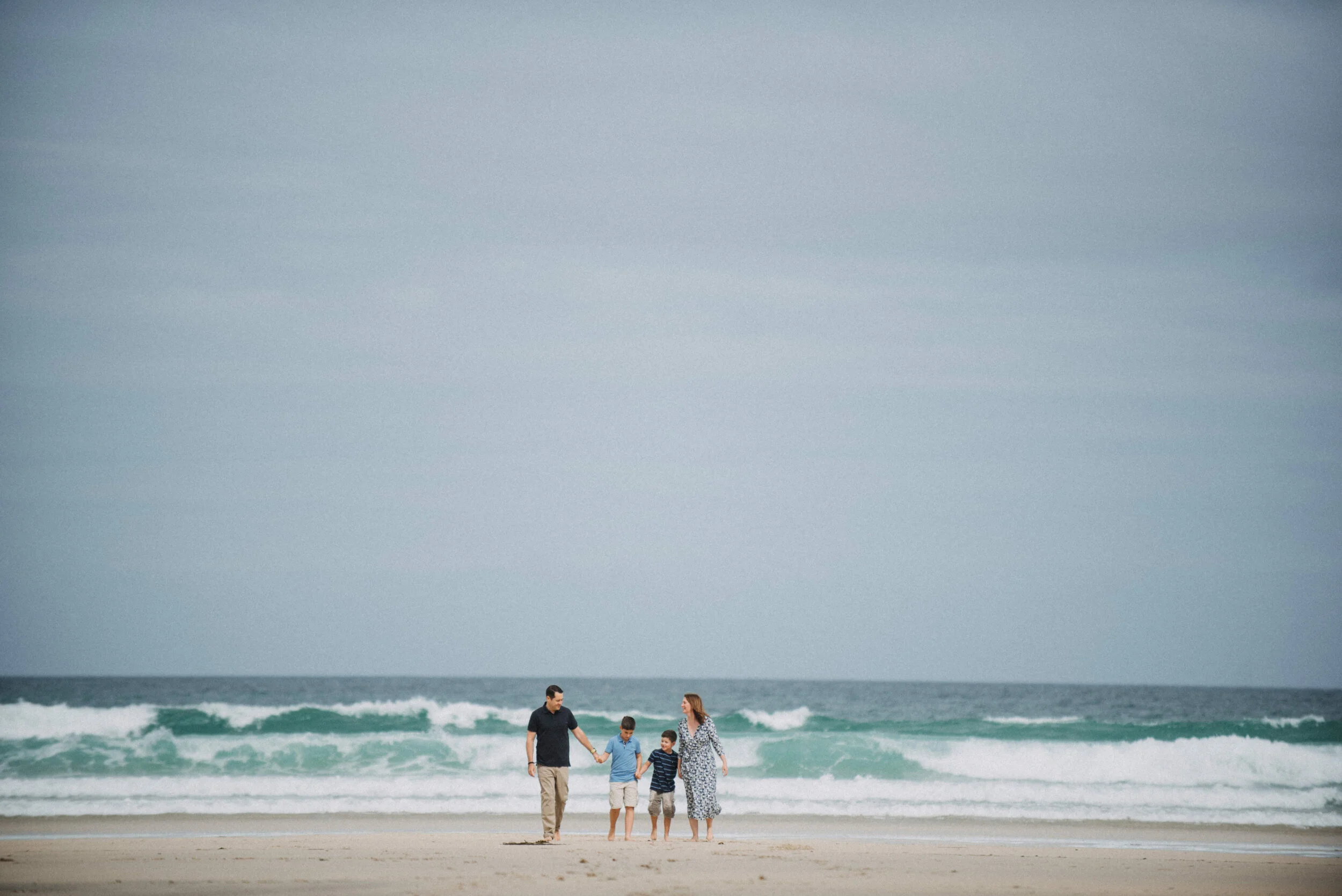 Cornwall family photographer session on beach with Mark Shaw photography 