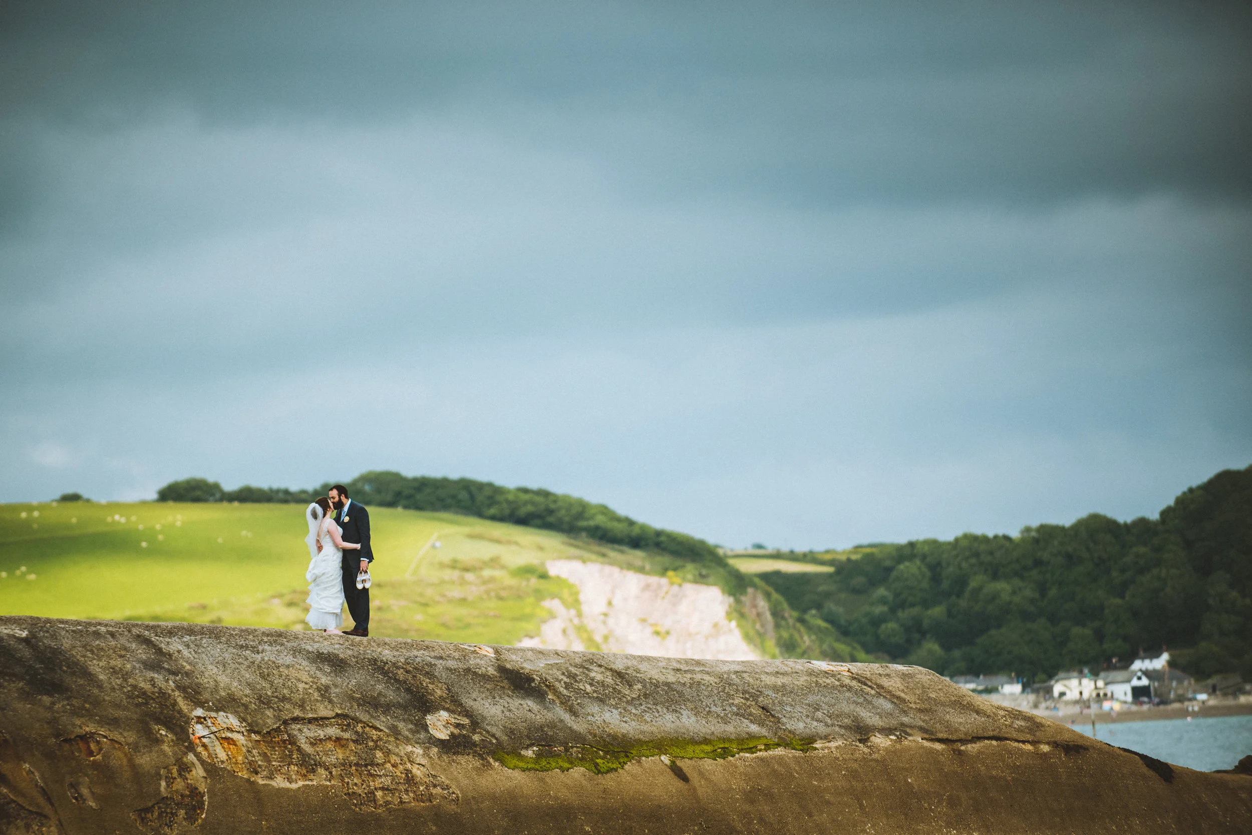 Bride and groom captured by Cornwall wedding photographer Mark Shaw Photography 