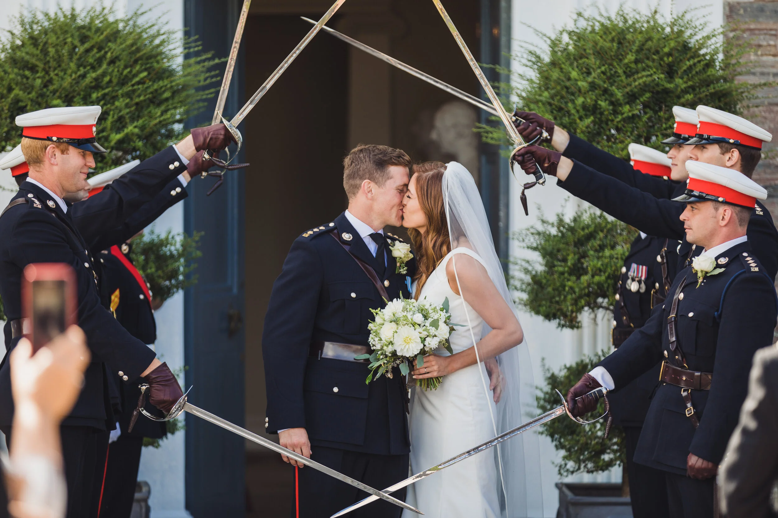 Bride and groom at Boconnoc by Cornwall wedding photographer Mark Shaw Photography 