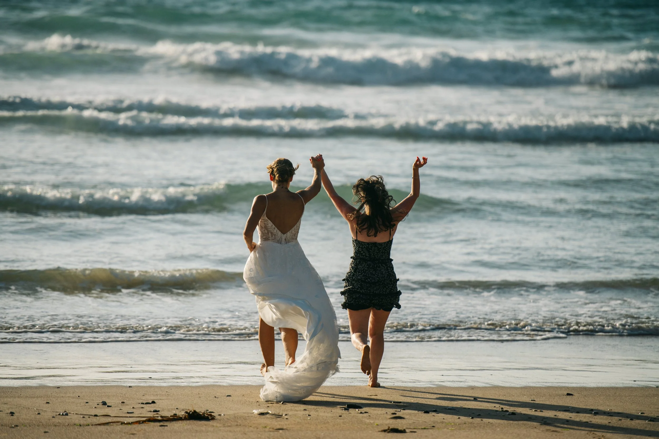 Wedding on the beach at Lusty Glaze in Cornwall, captured by Cornwall wedding photographer Mark Shaw Photography