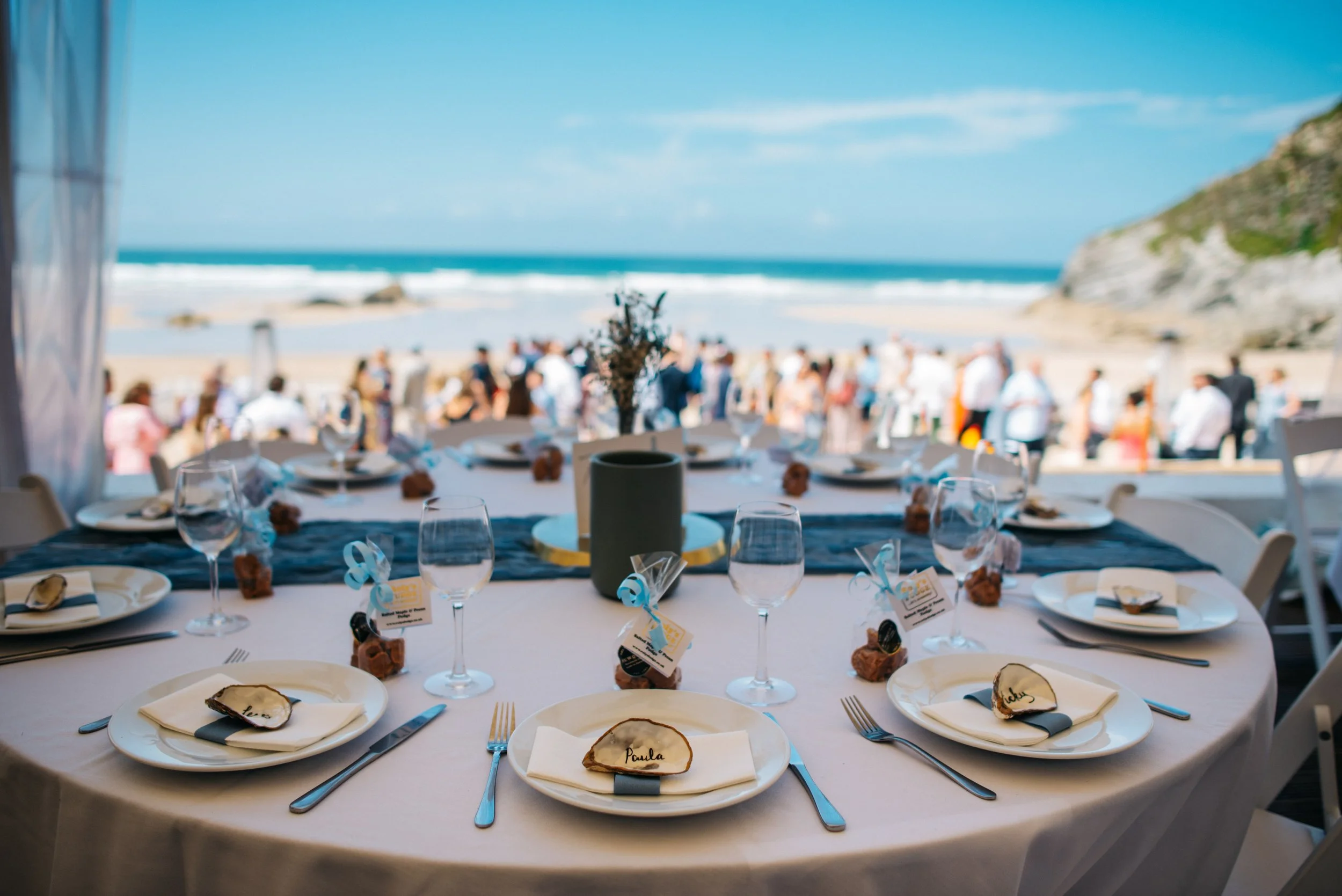 Wedding on the beach at Lusty Glaze in Cornwall, captured by Cornwall wedding photographer Mark Shaw Photography