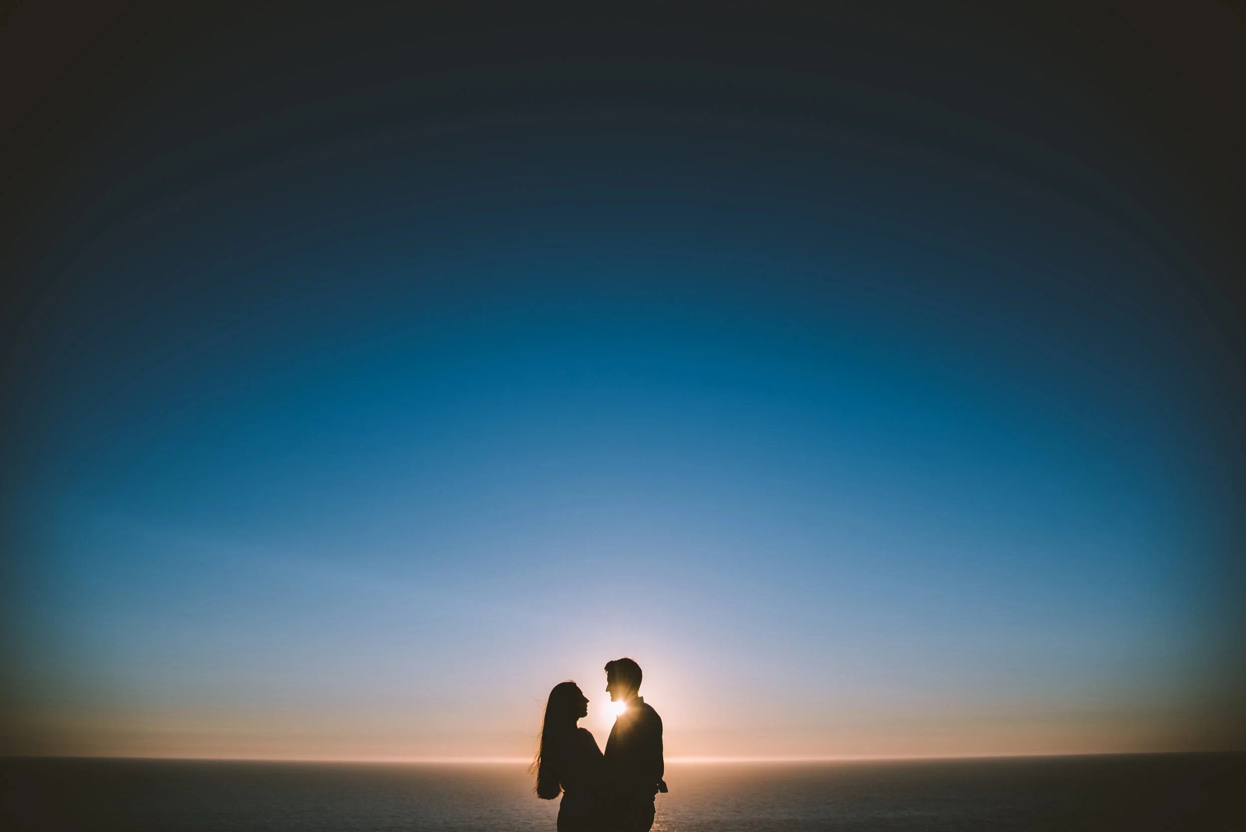 Pre wedding wedding photography at Gwithian in Cornwall at sunset