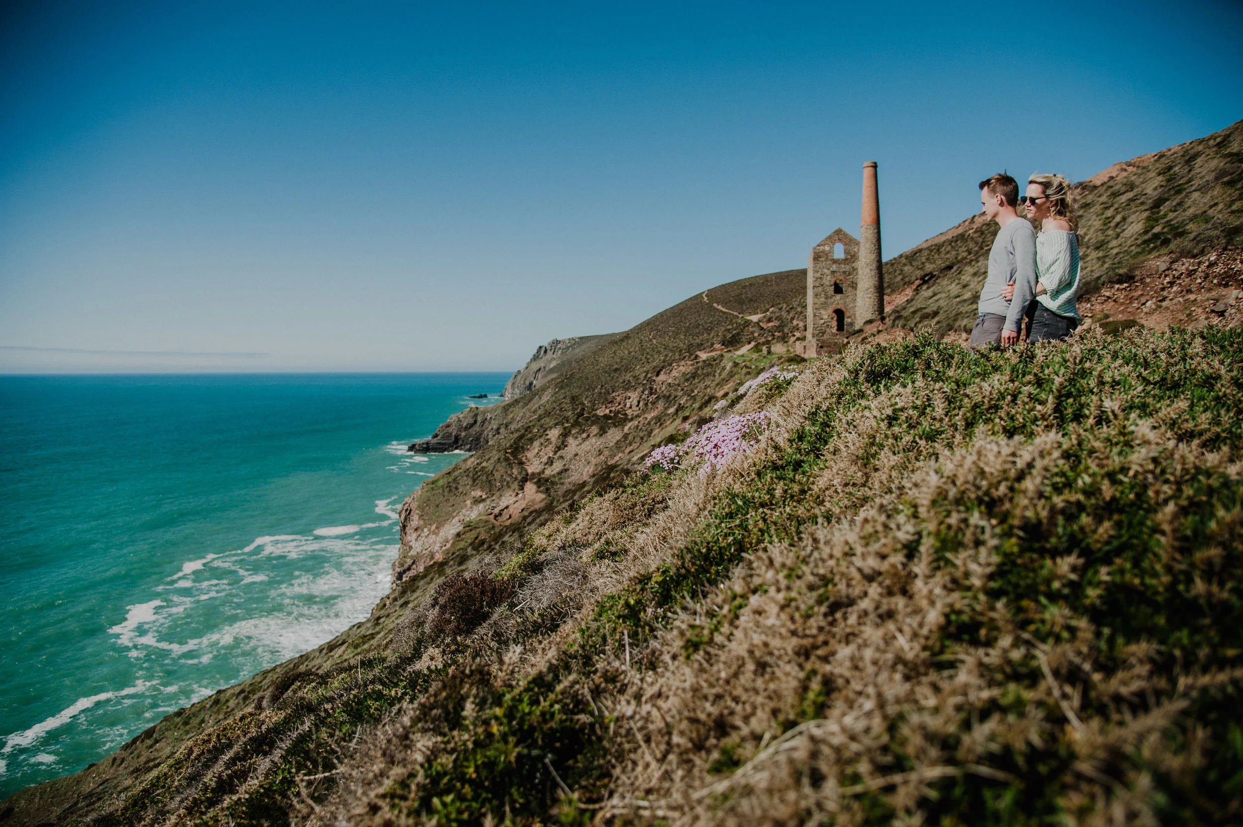 Pre wedding wedding photography at St Agnes in Cornwall
