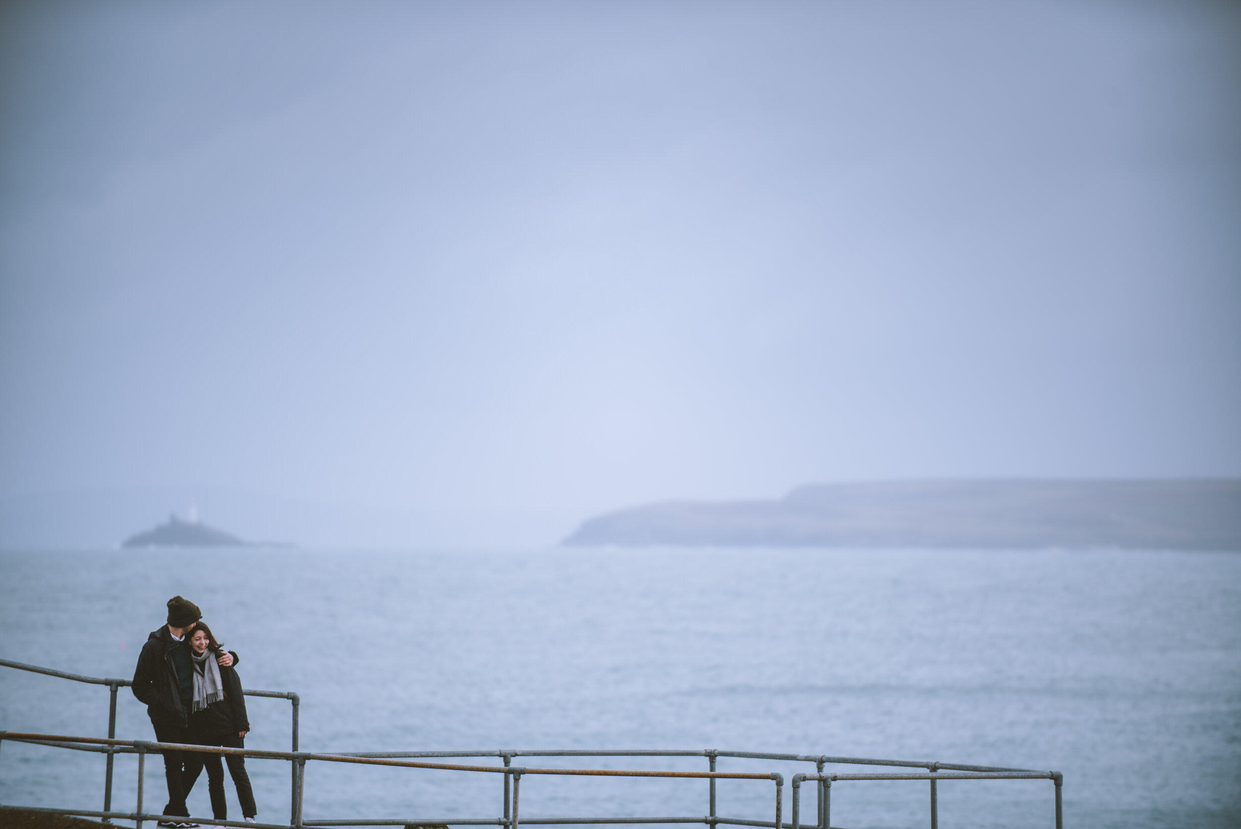 Pre wedding photo session in St Ives captured by award-winning documentary style Cornwall wedding photographer Mark Shaw Photography.