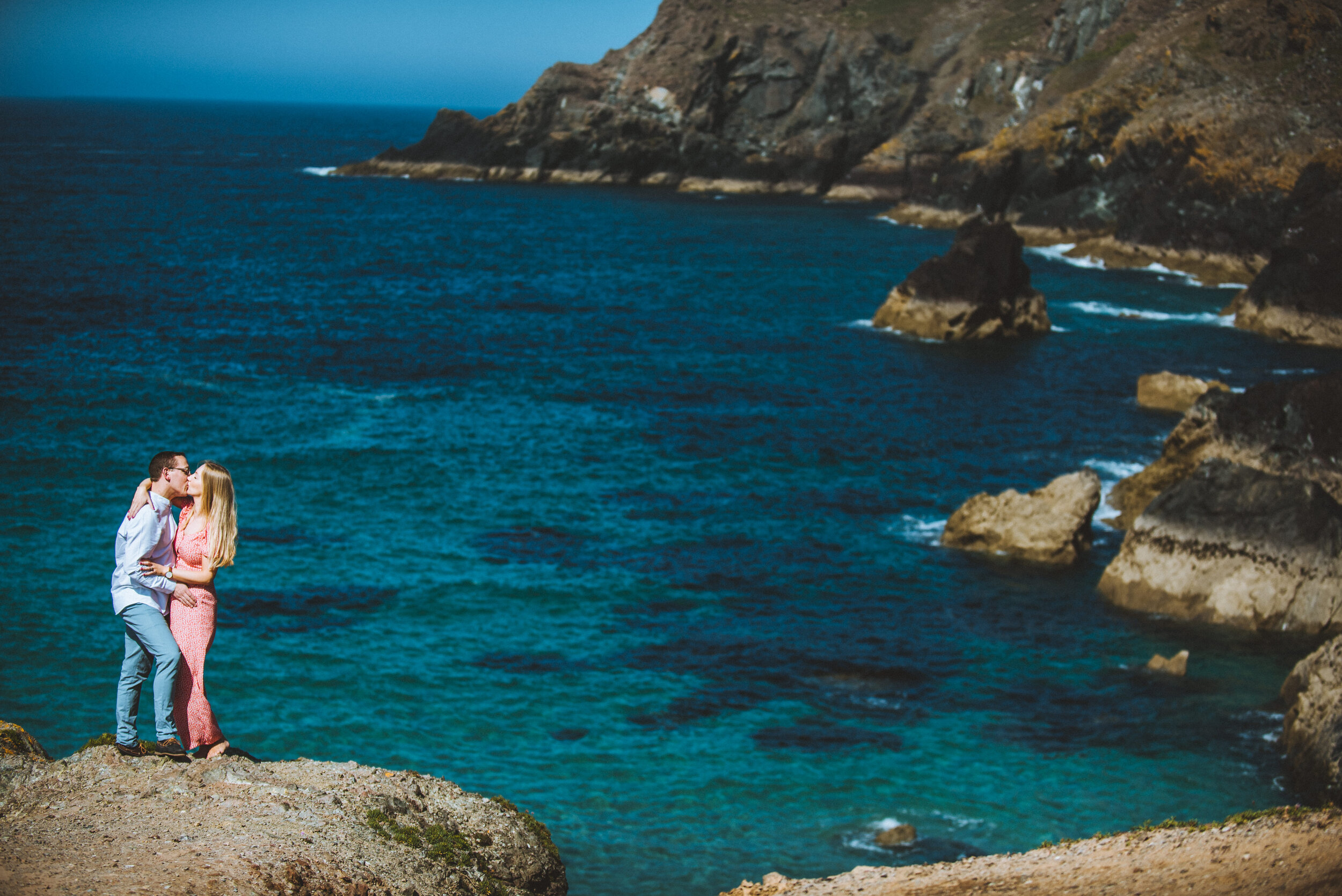 Pre wedding wedding photography at Kynance Cove in Cornwall