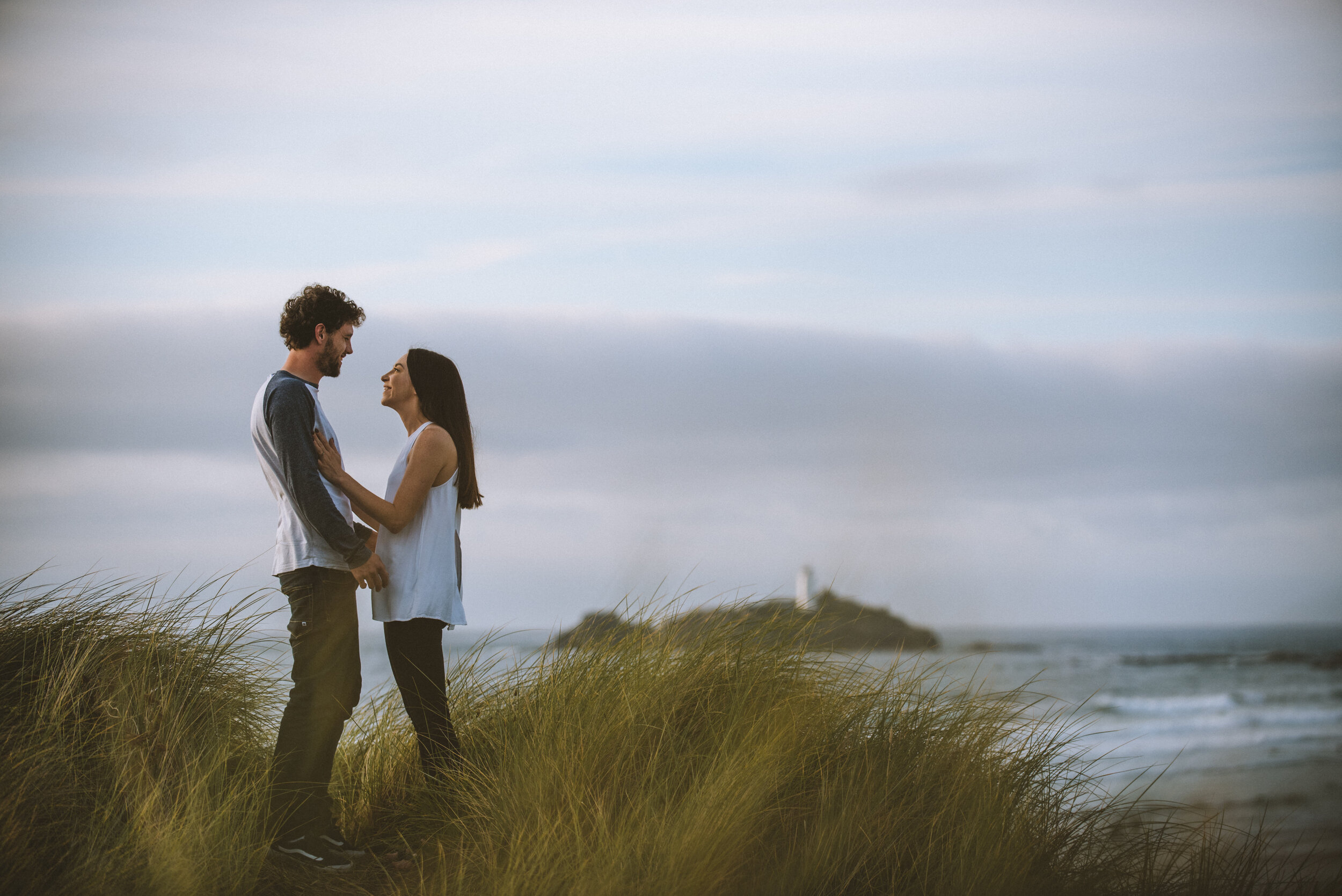 Pre wedding wedding photography at Gwithian in Cornwall