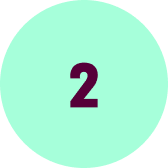 Cercle vert clair avec le chiffre 2 en violet au centre.