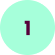 Cercle vert clair avec le numéro 1 en violet au centre