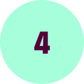 Cercle de couleur vert clair avec le chiffre '4' en violet au centre.
