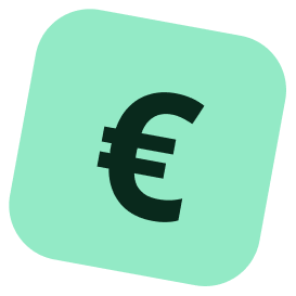 Symbole de l'euro sur un fond vert clair