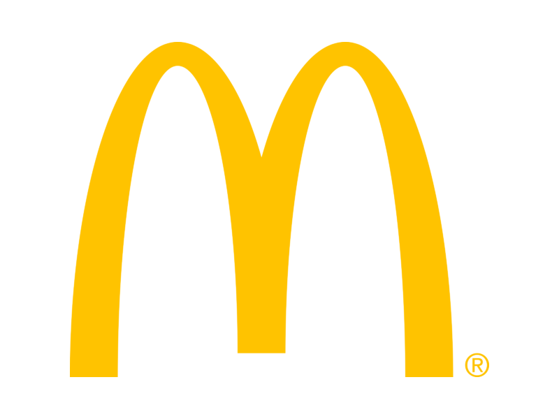 Yellow McDonald's arch logo on a black background.