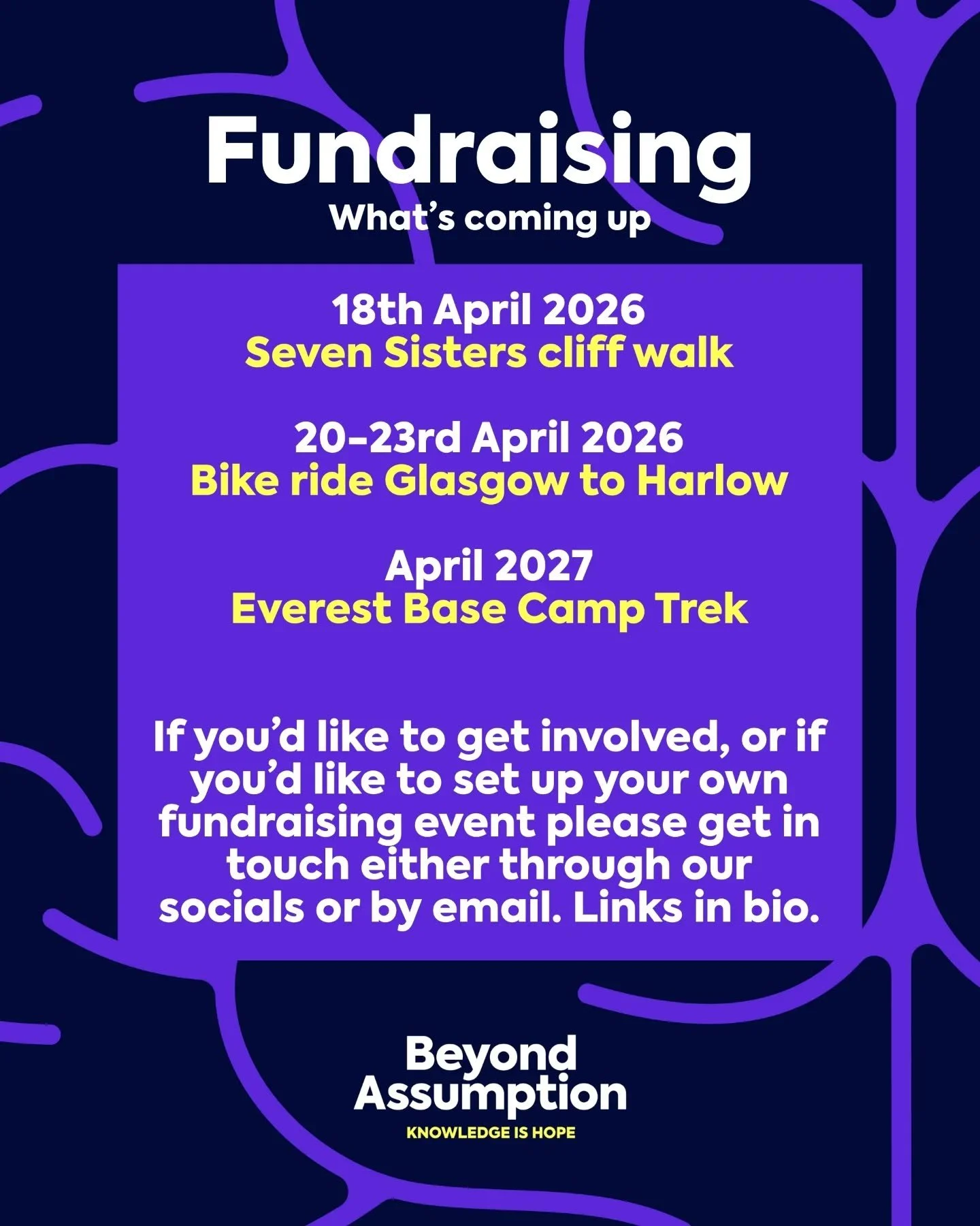 First look at our group fundraising activities! Get in touch if you'd like to be involved and keep an eye on our socials for more details on upcoming fundraising opportunities