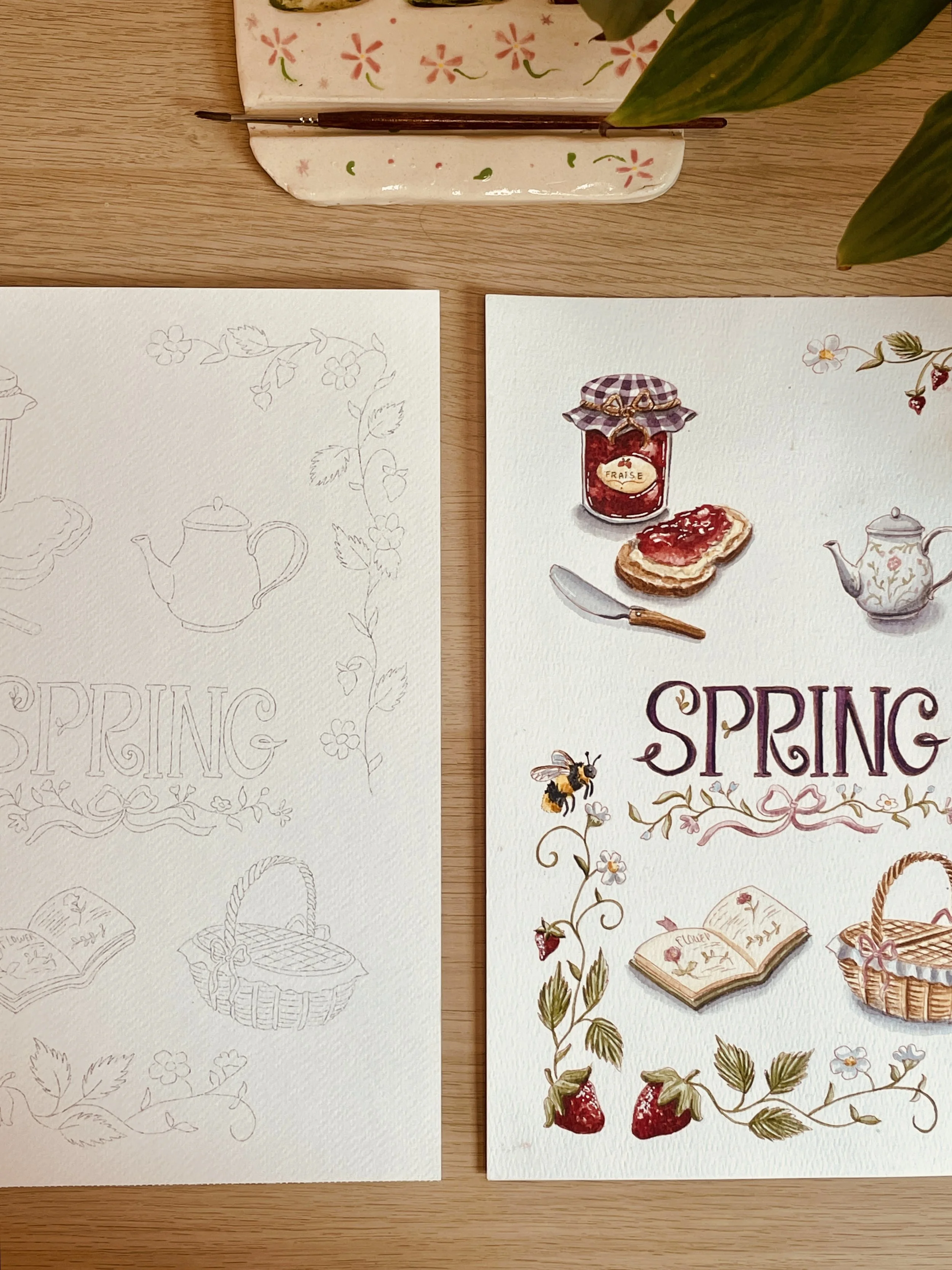 Coloriage Aquarellable - Spring