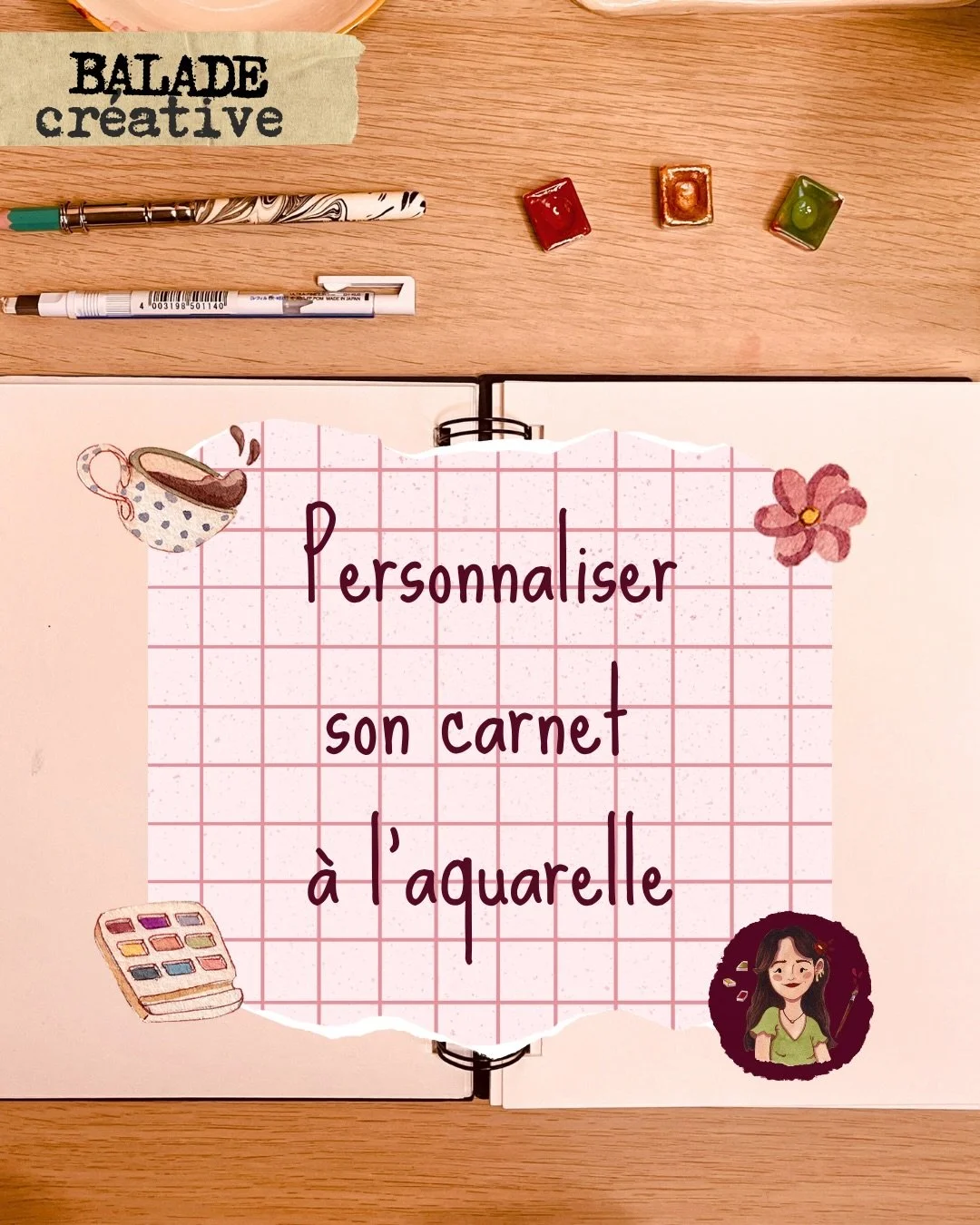 Balade cr&eacute;ative ! 🎨

Je vous partage comment personnaliser une page de votre carnet &agrave; l&rsquo;aquarelle ! 🌸

Je vous invite &agrave; aller voir le compte de @creedelajoie une super artiste qui vous apprend la calligraphie comme une pr