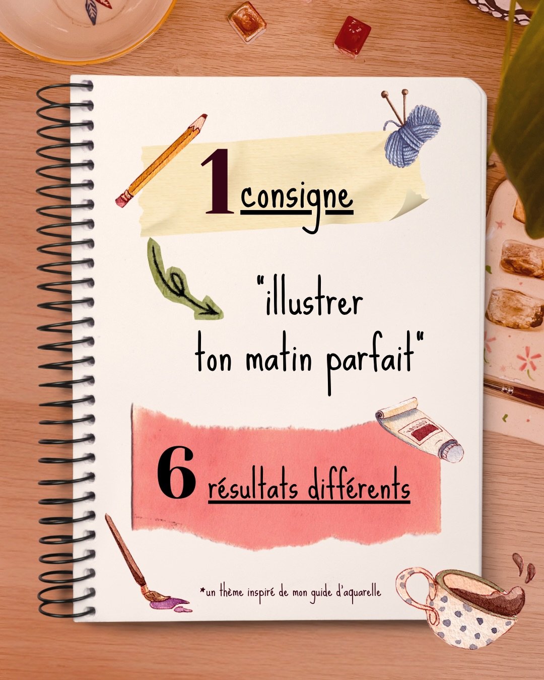 1 consigne, &laquo; Illustrer un matin parfait &raquo; ☕️
6 r&eacute;sultats diff&eacute;rents. 
5 cr&eacute;atrices ont relev&eacute; le d&eacute;fi alors pourquoi pas toi ? 

1 - @les.petites.mains.roses les.petites.mains.roses : &laquo; La madelei