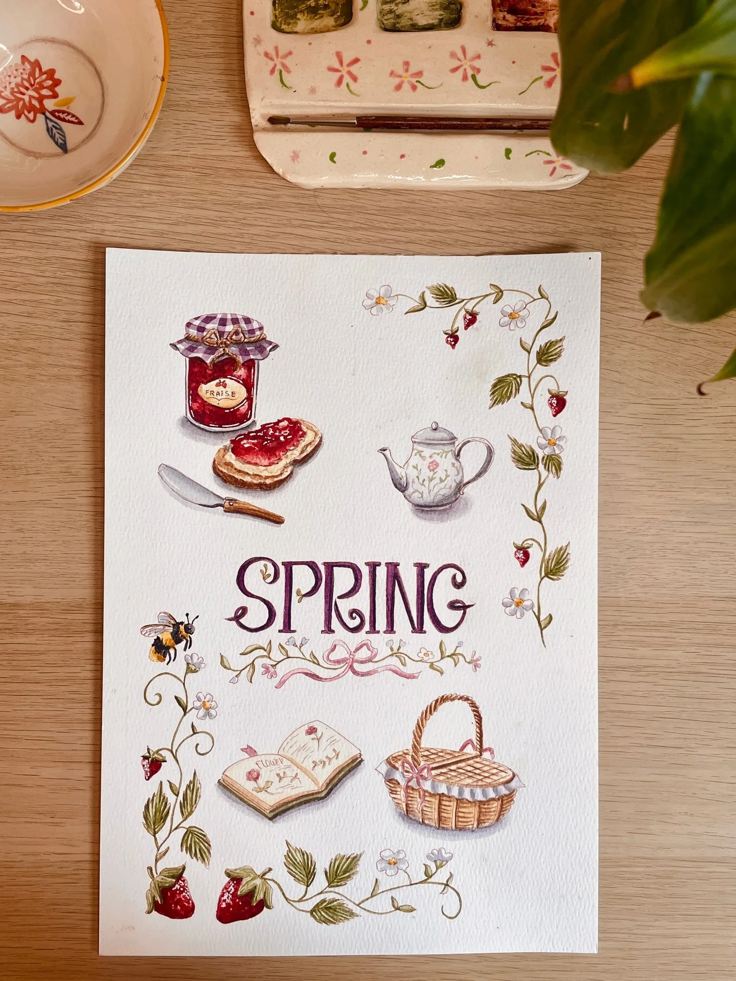 Le printemps est bient&ocirc;t l&agrave; et mes aquarelles l&rsquo;attendent avec impatience ! 🌸

Hier lors de mon atelier &laquo;&nbsp;caf&eacute;-aquarelle&nbsp;&raquo; &agrave; Lyon, on a peint ensemble la premi&egrave;re illustration printani&eg